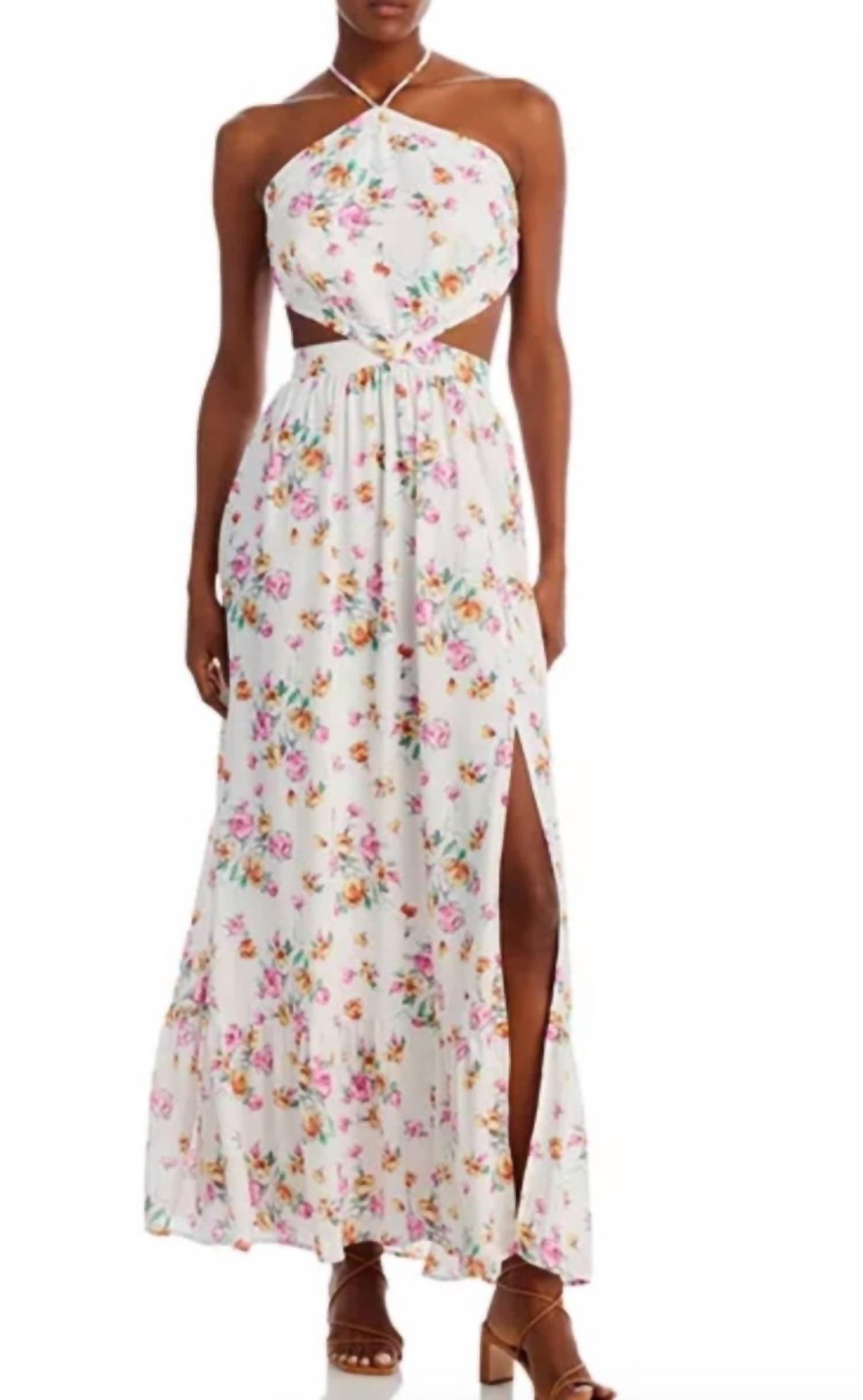 Wayf Madelyn Floral Halter Maxi Dress in Natural | Lyst Wayf Madelyn Floral Halter Maxi Dress in Natural | Lyst