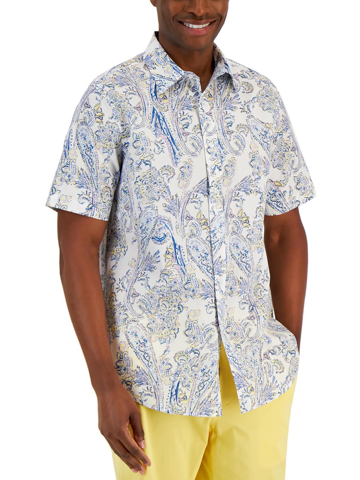 Club Room Woven Paisley Button-down Shirt in White for Men | Lyst