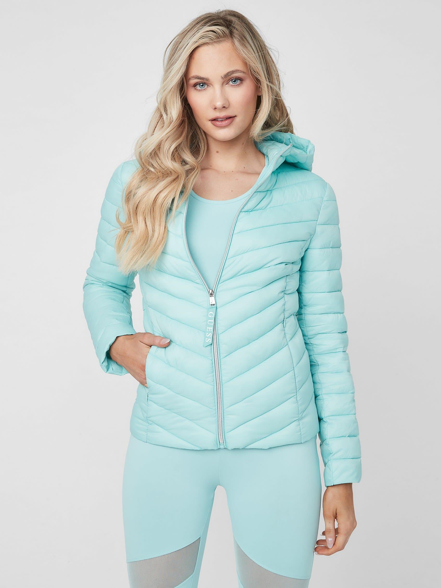 Guess Factory Hebe Packable Puffer in Blue Lyst