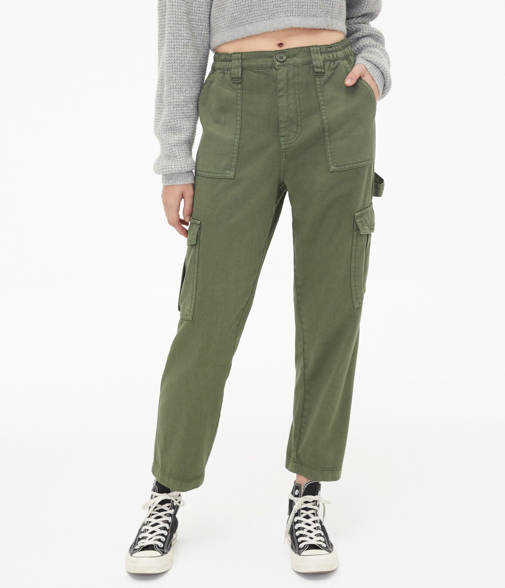Aéropostale High-rise Straight Cargo Pants in Green | Lyst