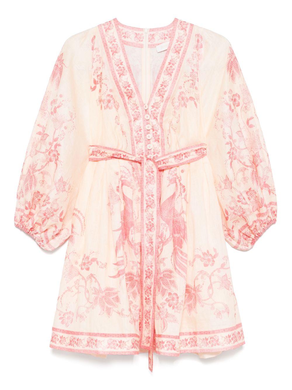 Zimmermann Lucky Plunge Dress in Pink | Lyst