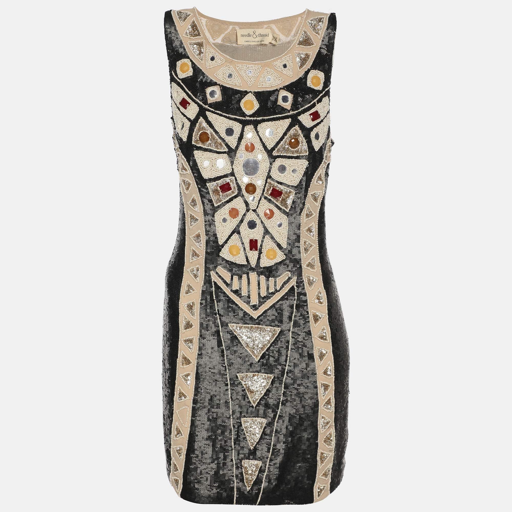 needle and thread beaded dress Amorette V-Neck Gown