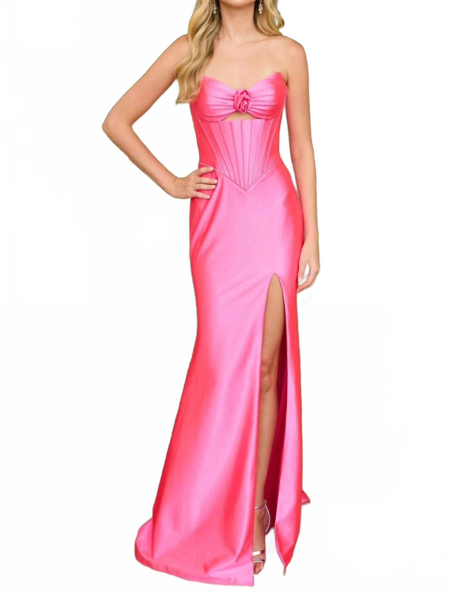 strapless open back dress Marleen Corset Satin Gown