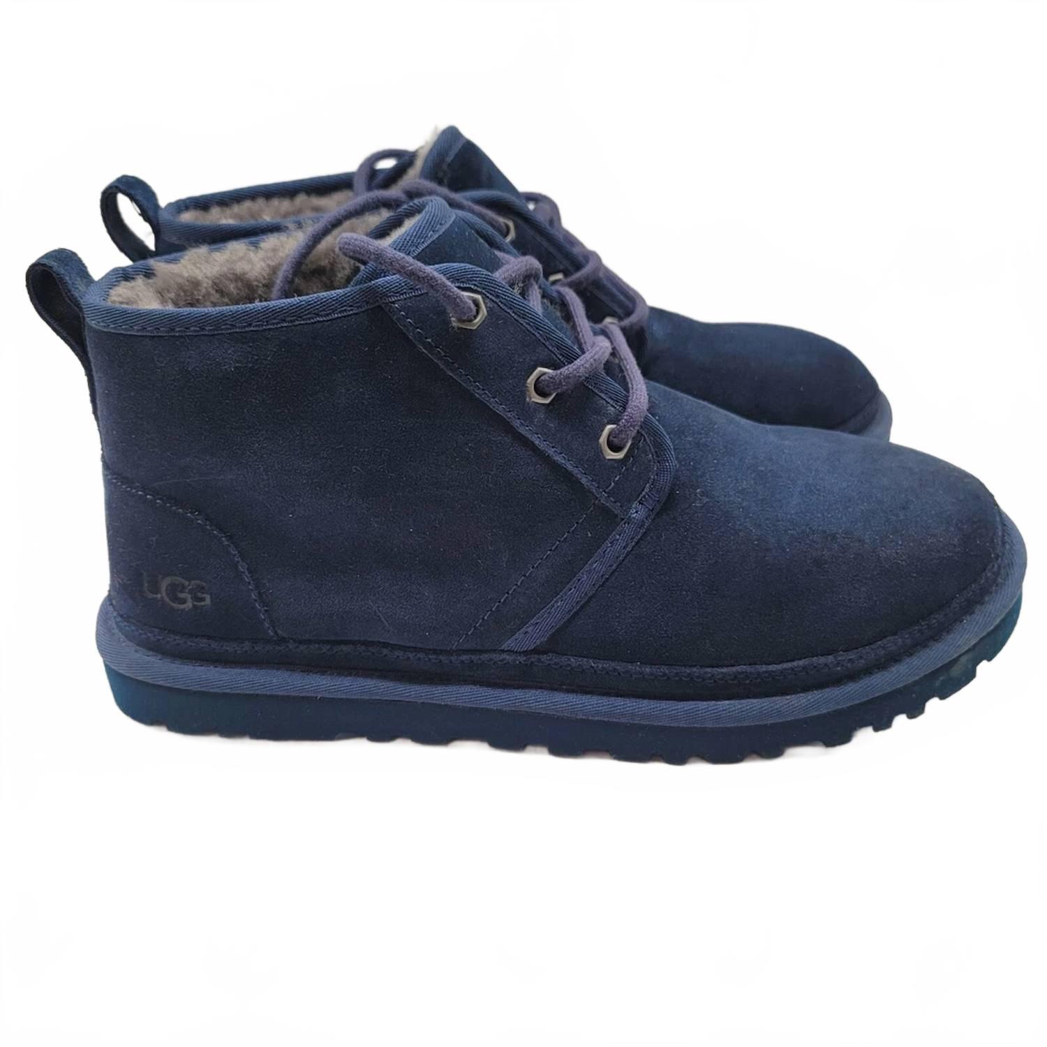 UGGs Men\'s Navy Suede Neumel Ghillie Chukka Wool Lined Leather Ankle Boots #P11 UGG Men main image 3