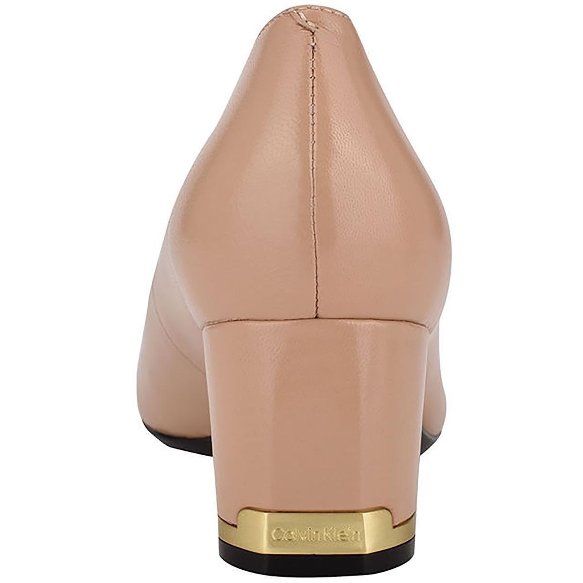 Calvin Klein Nita Leather Slip On Pointed Toe Heels | Lyst