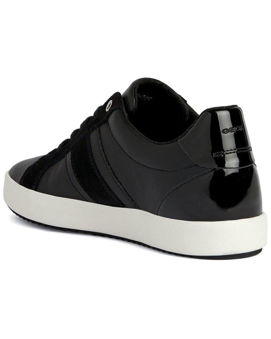 Geox Donna Leather-trim Sneaker in Black | Lyst