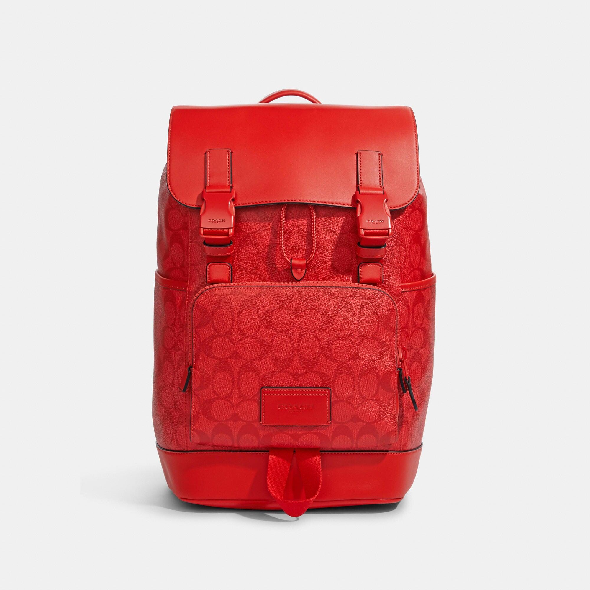 Coach Outlet Track Backpack In Signature Canvas in Red | Lyst