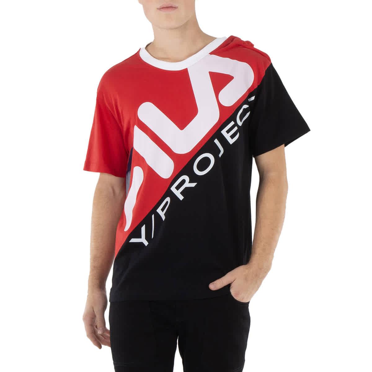 Y. Project Y/Project Fila Clip Shoulder Cotton T-Shirt in Red for 
