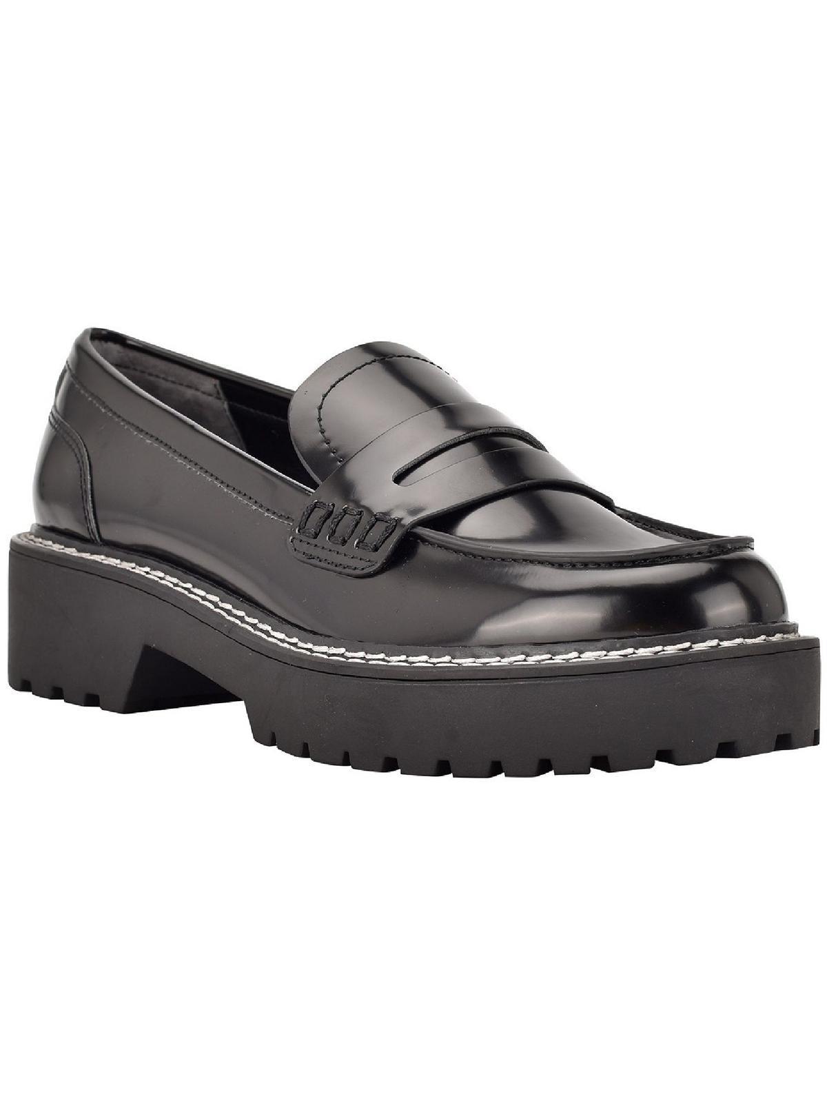 Calvin Klein Suzie 2 Patent Lug Sole Penny Loafers in Black | Lyst