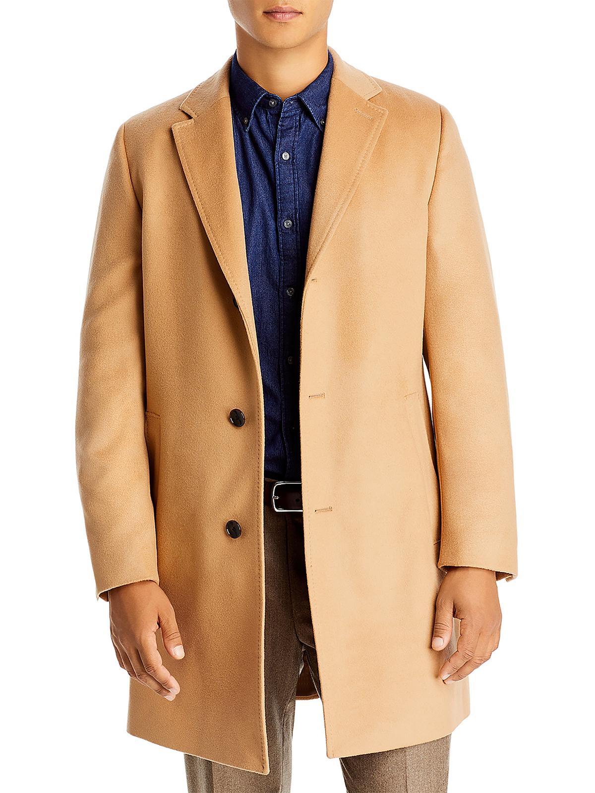 BOSS by HUGO BOSS Jared Wool Blend Regular Fit Overcoat in Blue