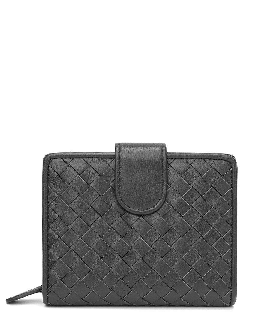 The Small Wallet - Saffiano Leather - Black / Gunmetal / Grey