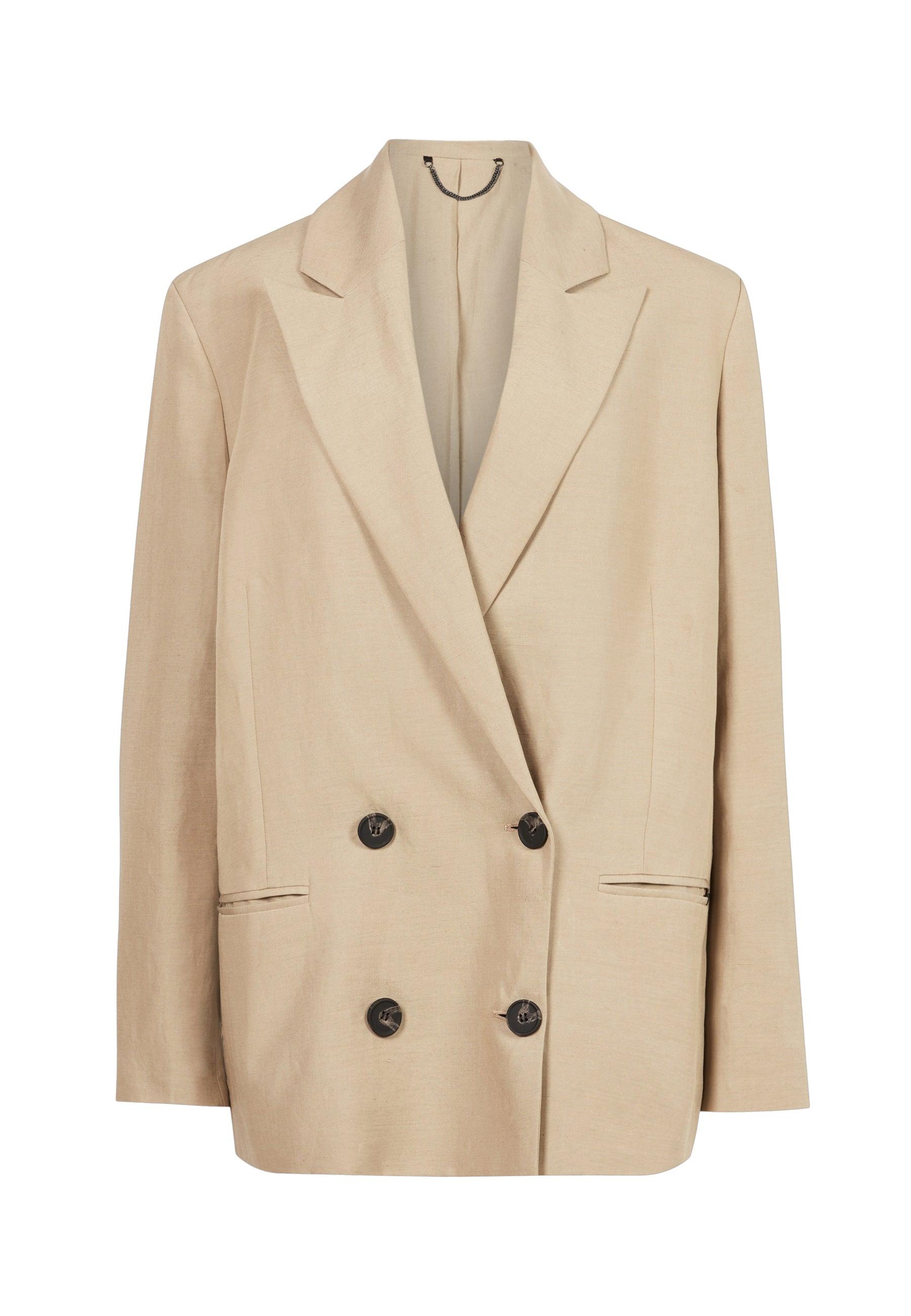 AllSaints Petra Blazer in Natural | Lyst