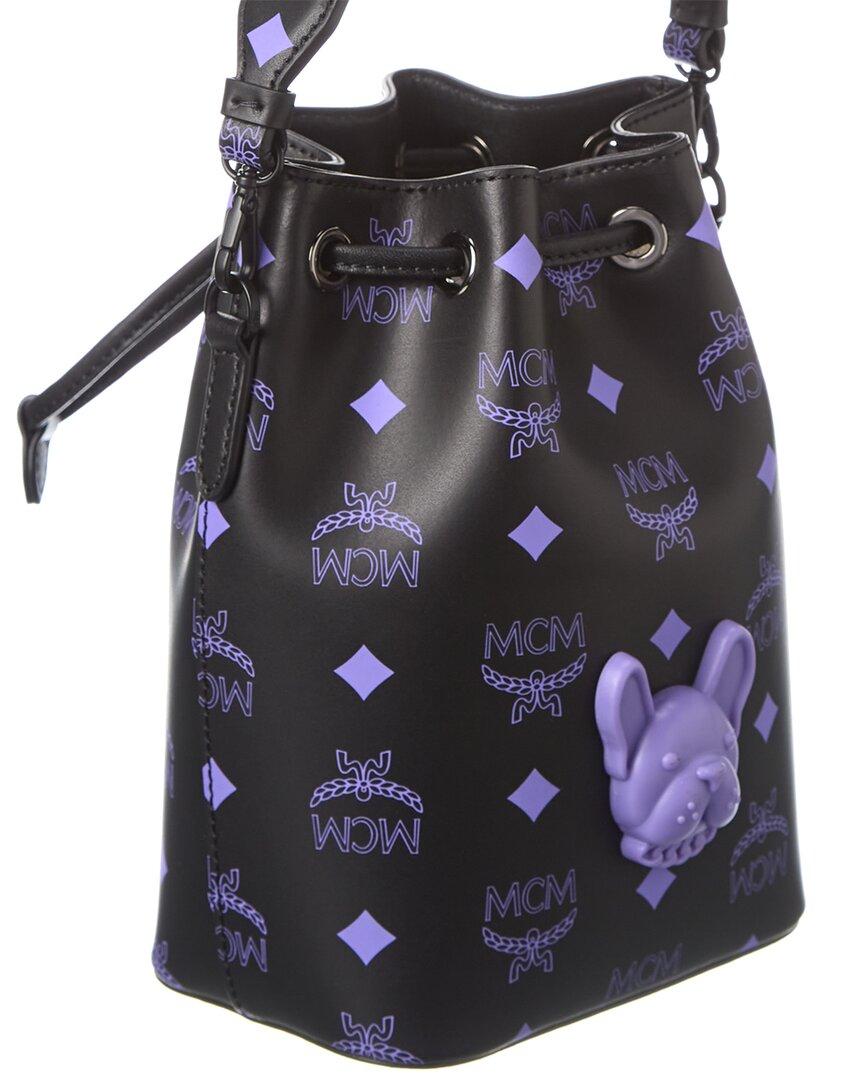 MCM Visetos Essential Drawstring Bucket Bag Black 440744