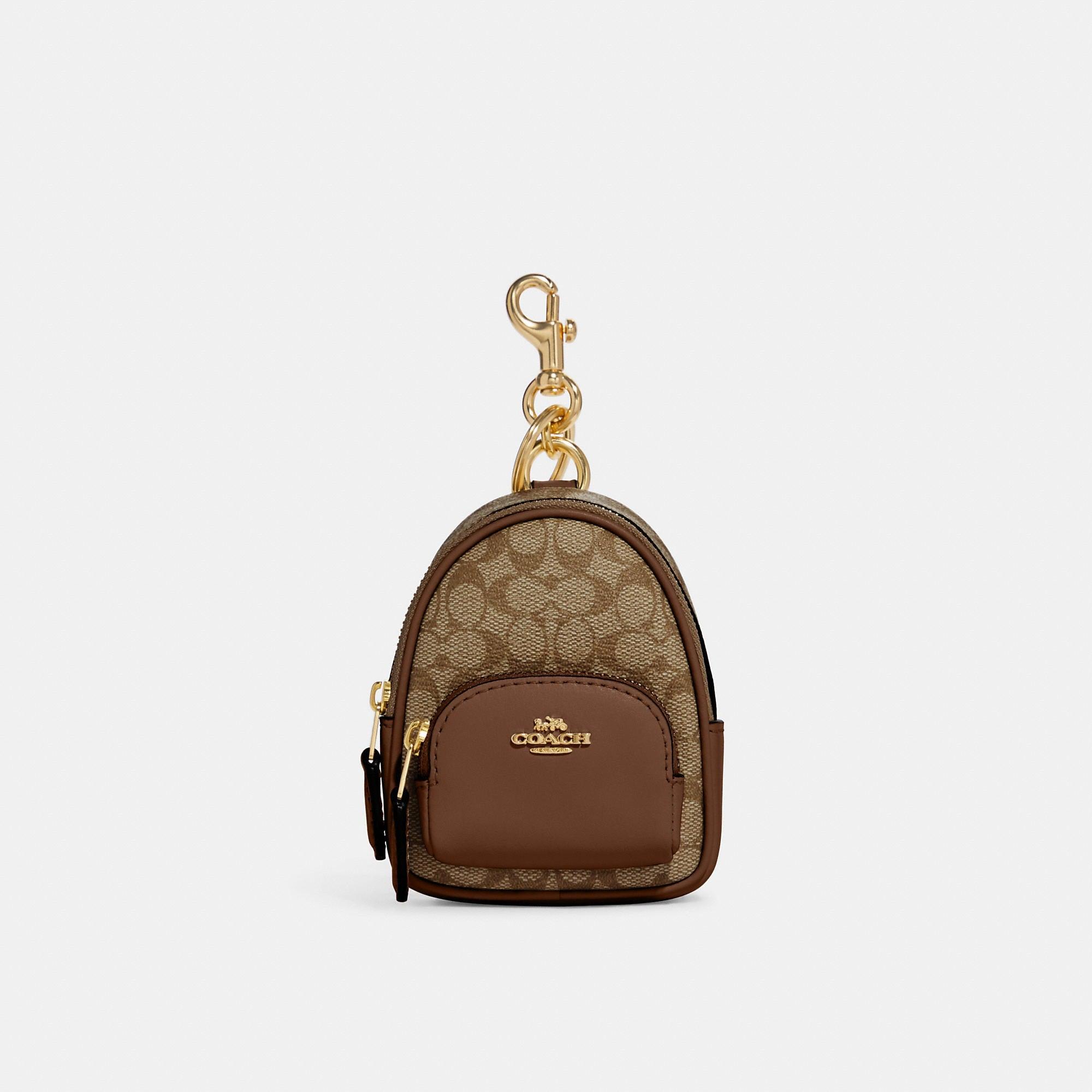 Coach Outlet Mini Court Backpack Bag Charm in Brown