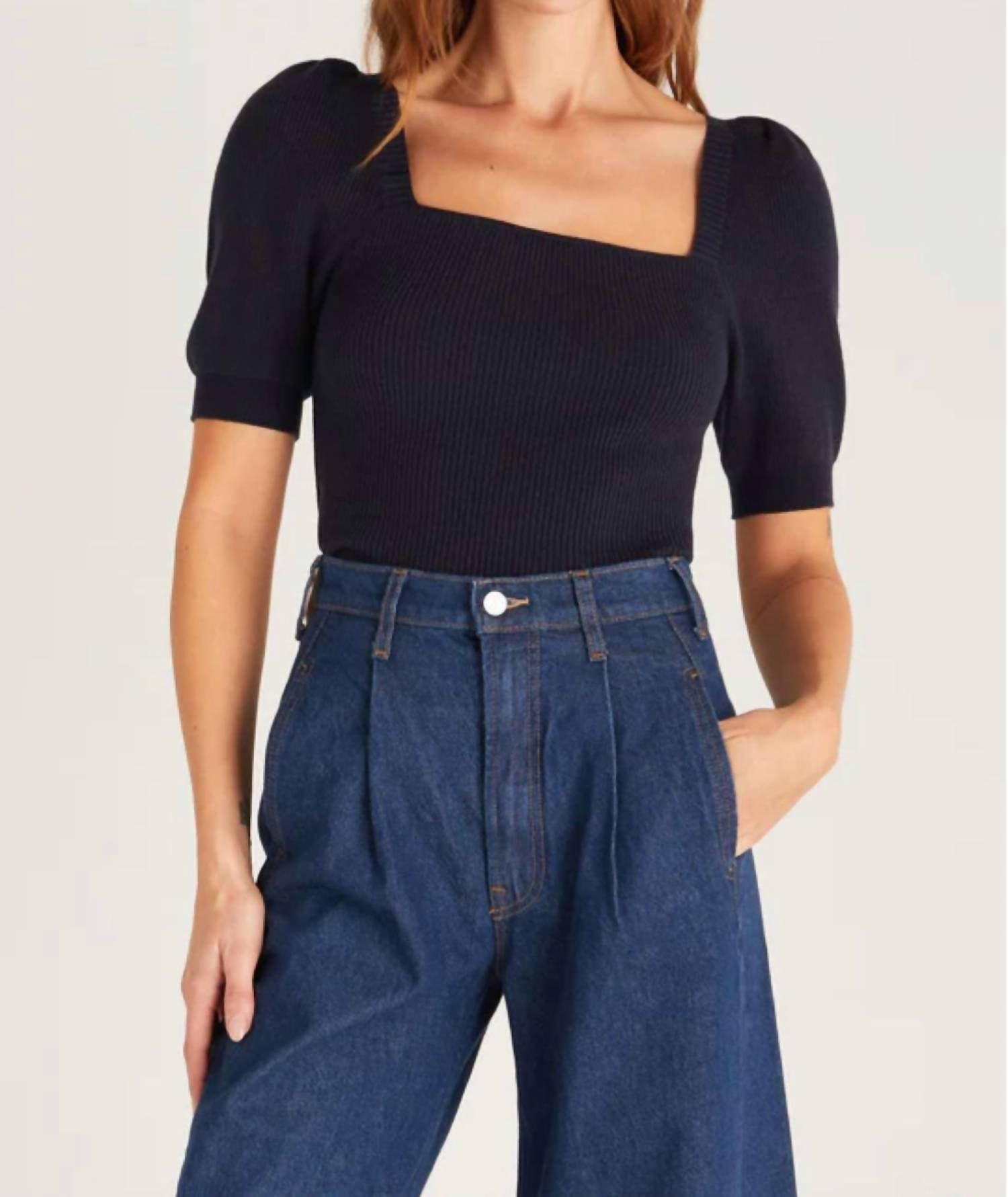 Z Supply Sibyl Short Sleeve Sweater Top In Deep Navy in Blue | Lyst