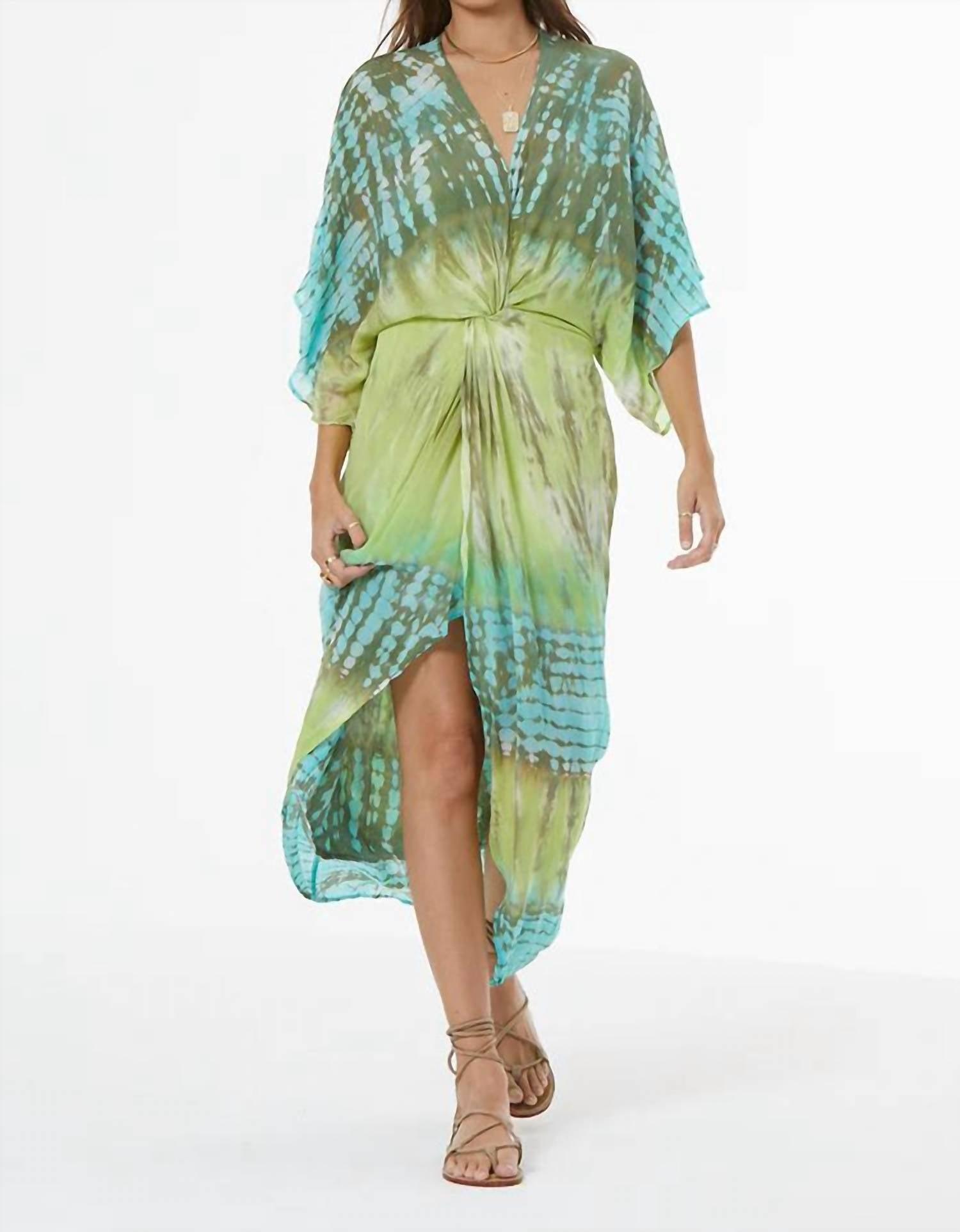 green emerald velvet dress Women's Wander Dress in Teal Brushed Ombre by Yfb