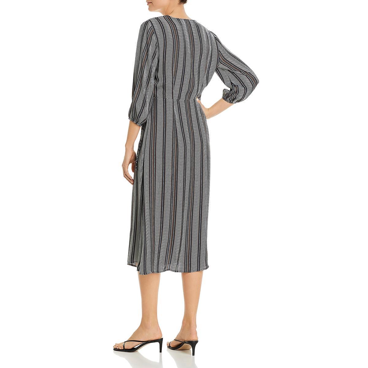 Vero Moda Striped Midi Wrap Dress | Lyst