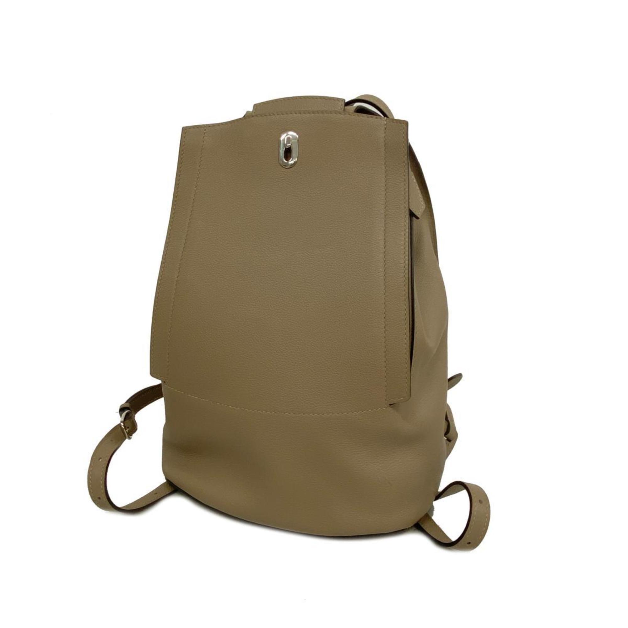 Herm s Leather Backpack Bag pre owned in Green Lyst