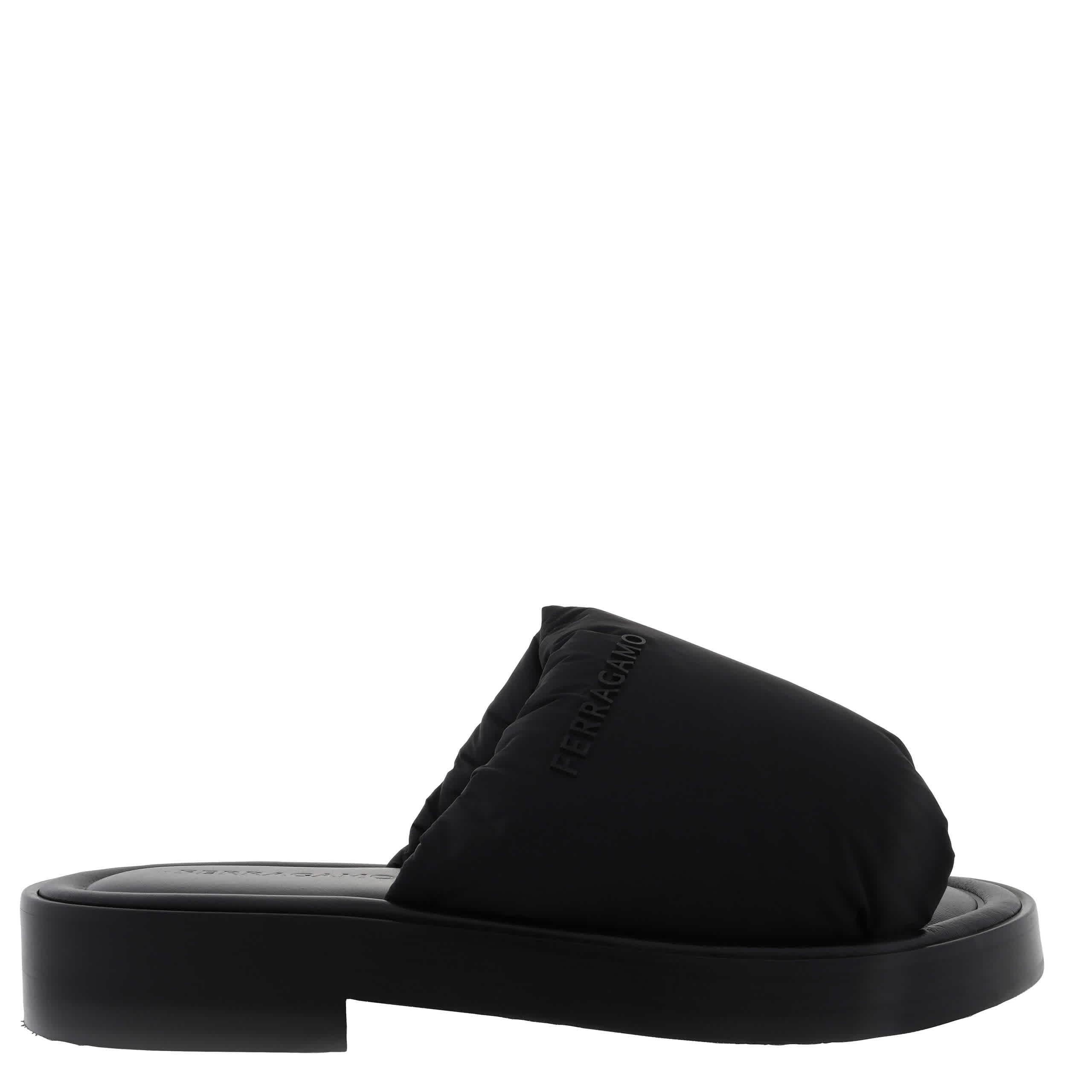 Salvatore Ferragamo Black Slides with Red Logo Band Amazon.com | Salvatore Ferragamo Groove17 Mens Red Leather  main image 2