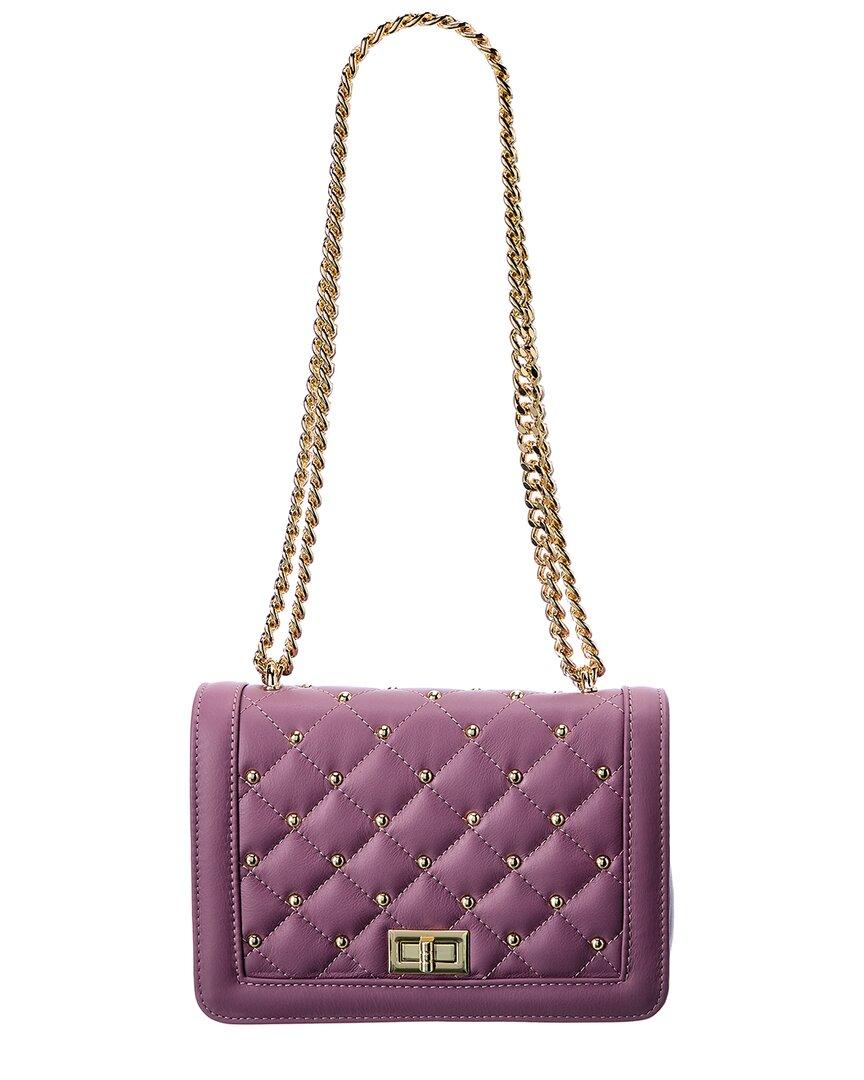 Persaman New York Adeline Studded Quilted Leather Crossbody in Purple ...