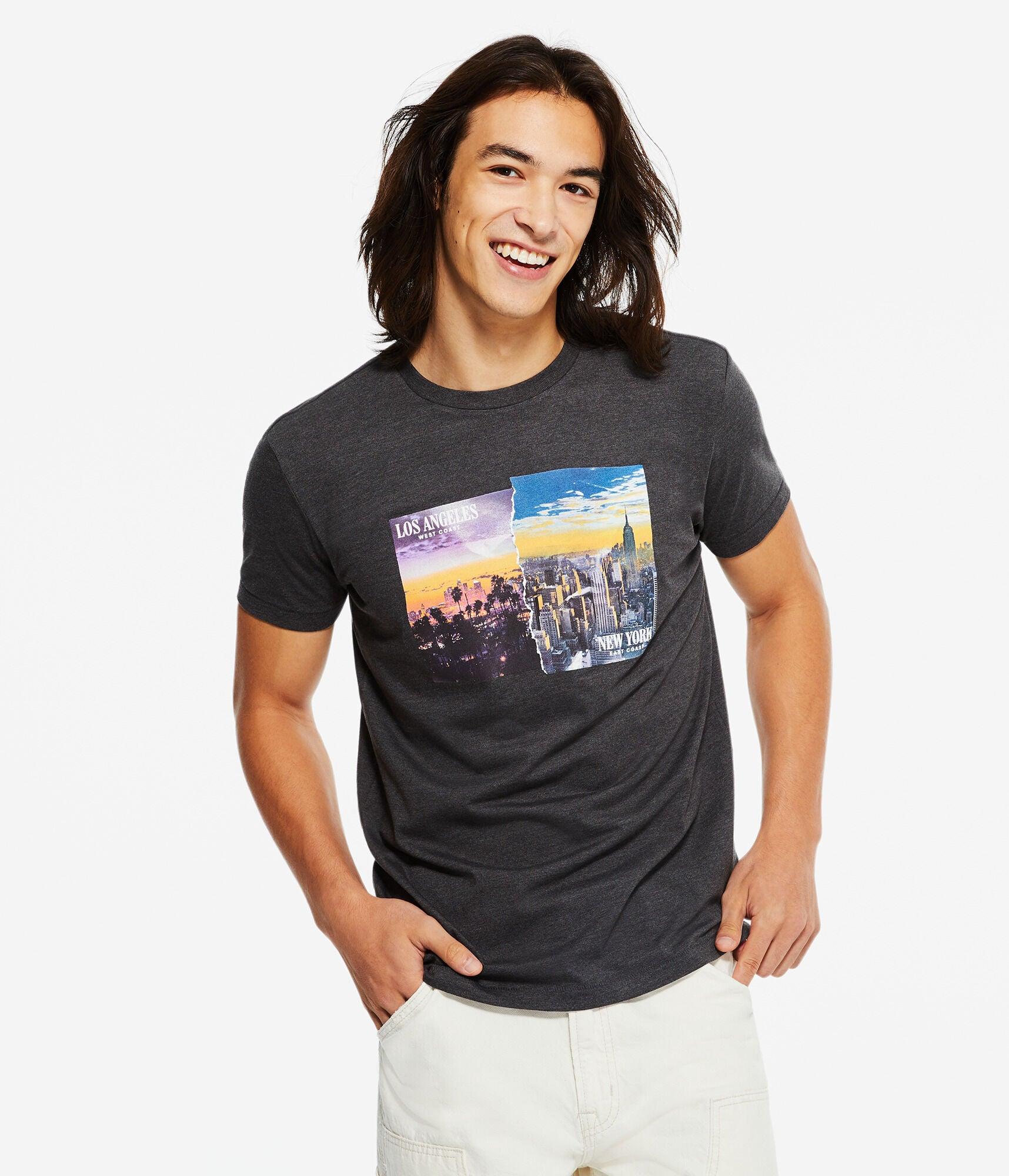 Aéropostale New York Los Angeles Graphic Tee in Gray for Men