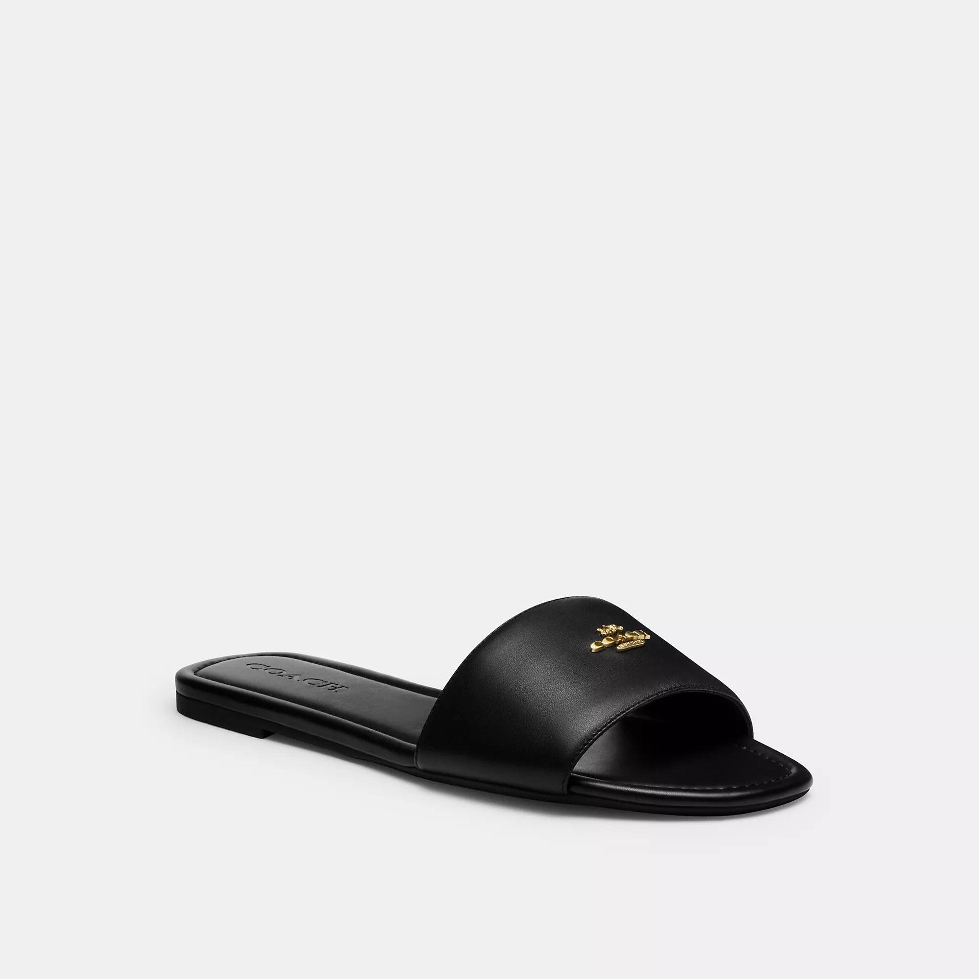 COACH Signature Slide Sandal in Black | Lyst
