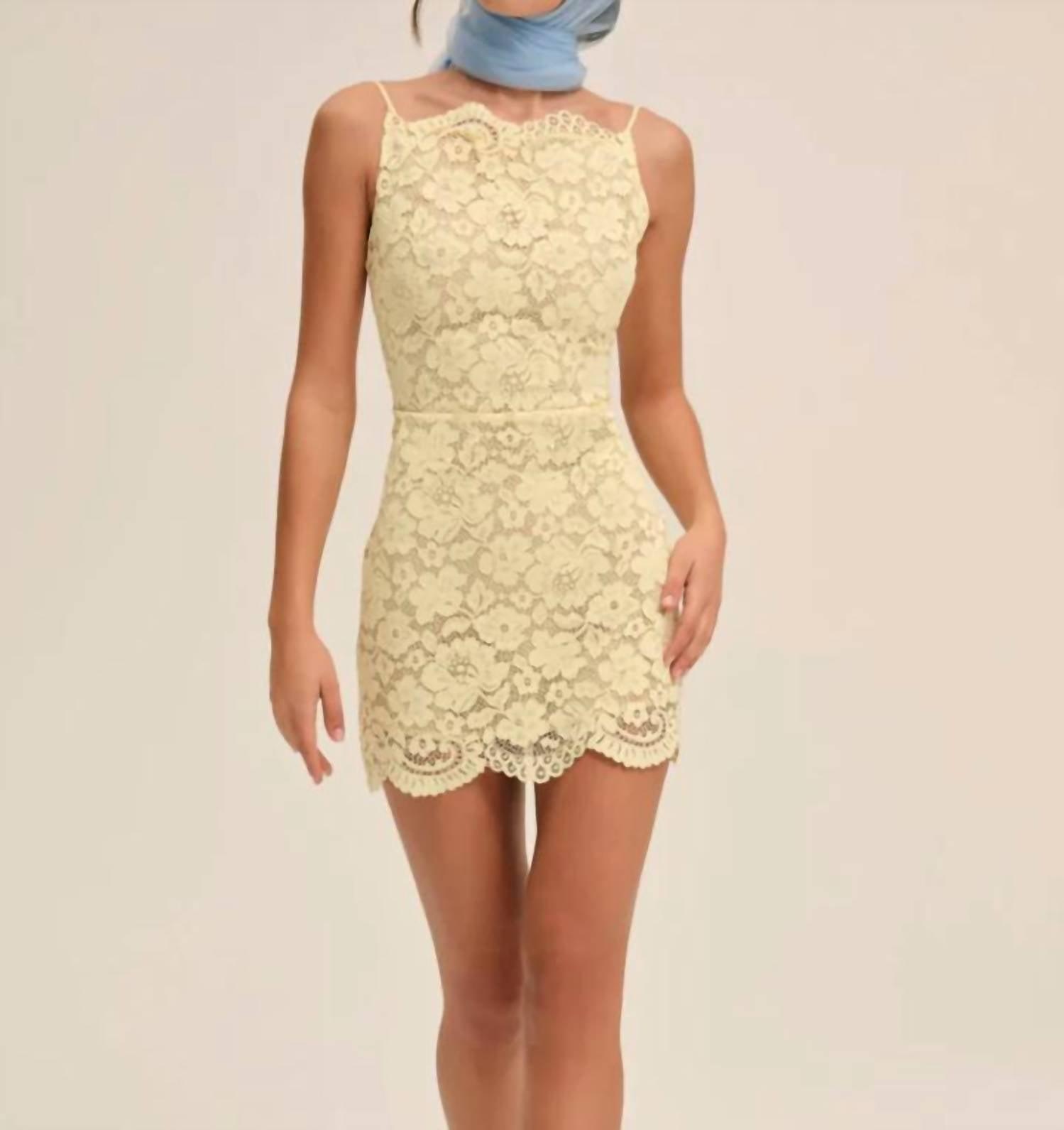 For Love and Lemons 水色ノースリーブレースミニワンピース For Love and Lemons 水色ノースリーブレースミニワンピース