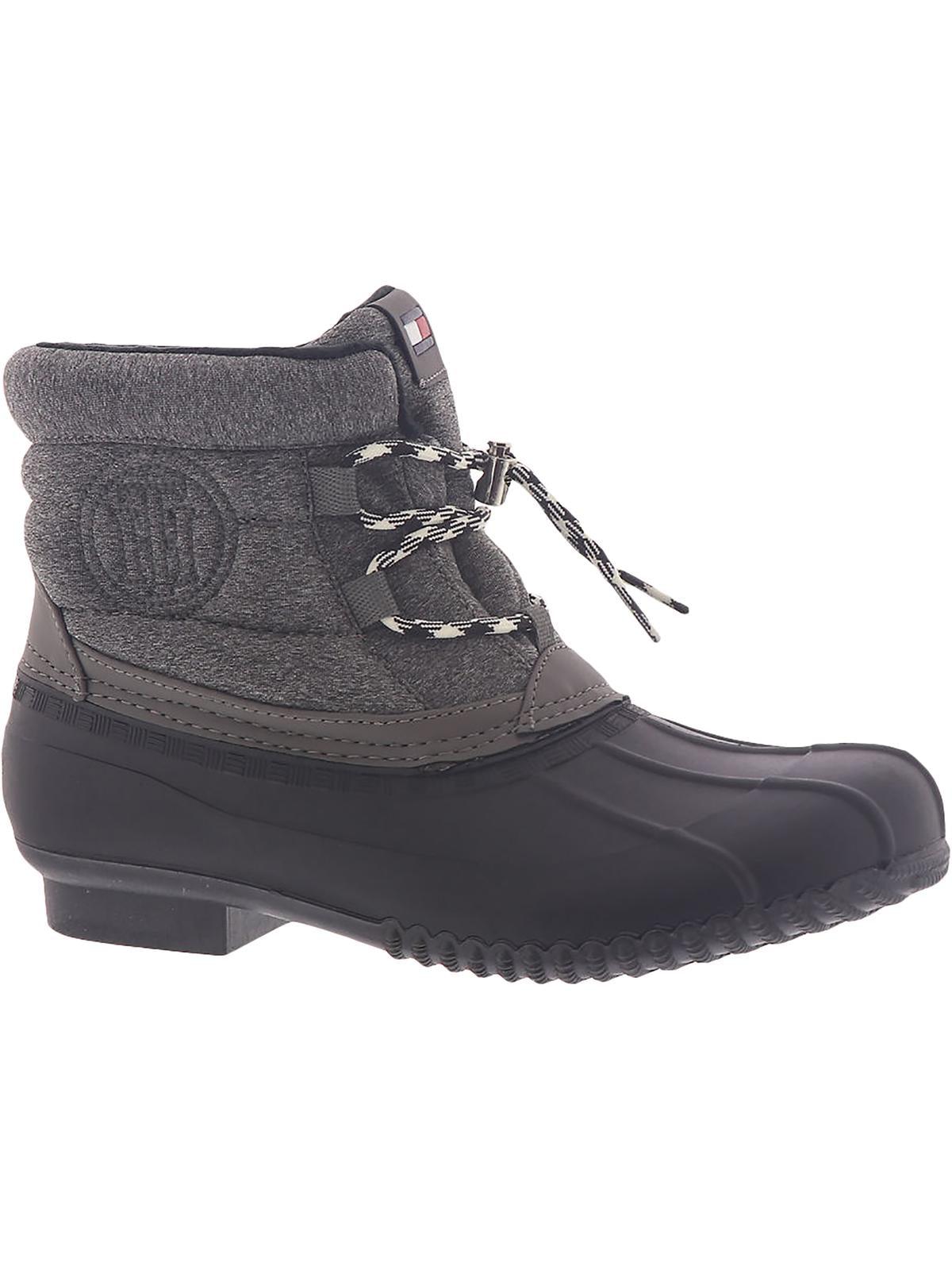 Tommy Hilfiger Rehma Rubber Lace Up Winter Boots in Black | Lyst