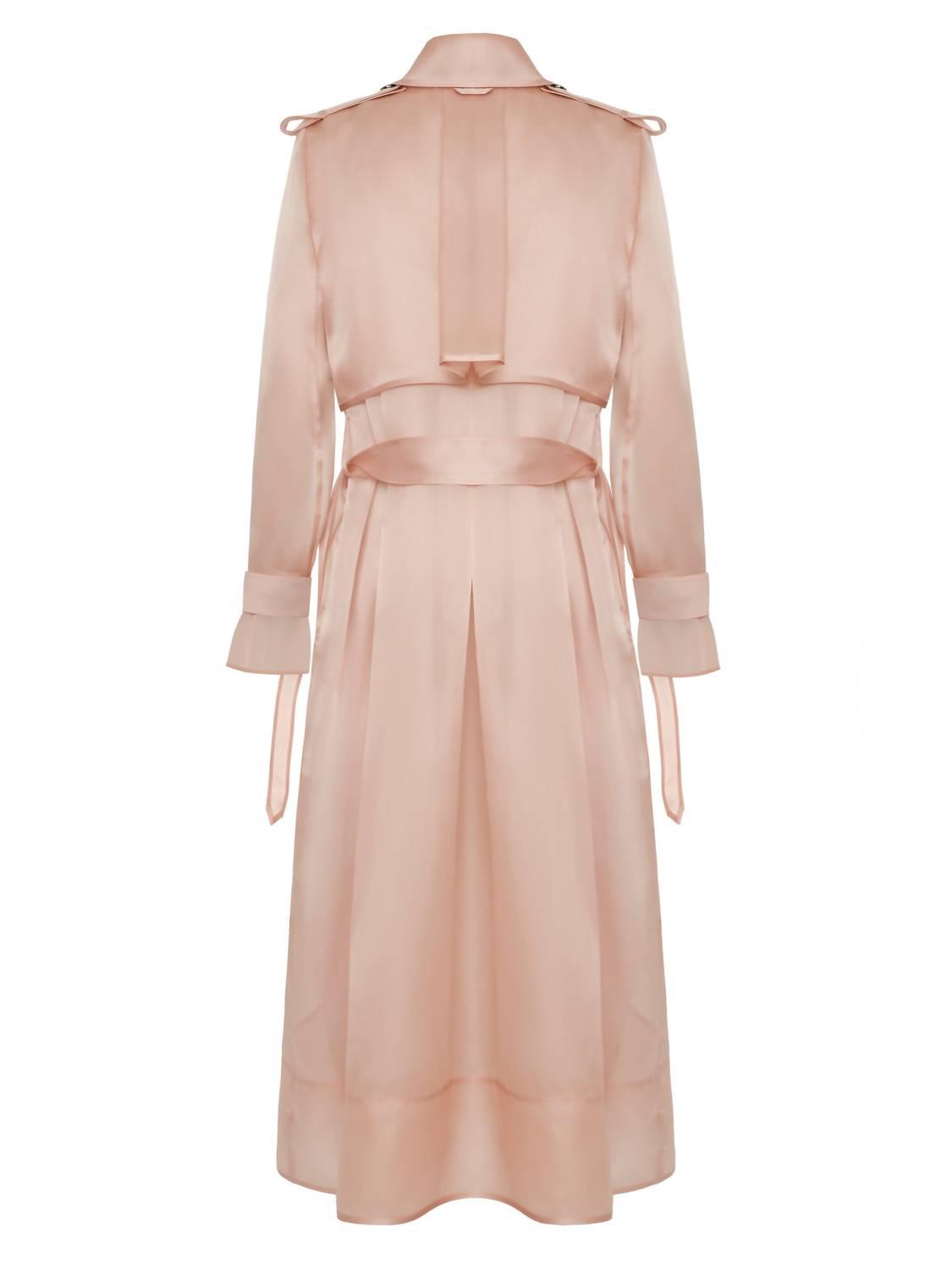 Mat riel Organza Sheer Trench Coat in Pink Lyst