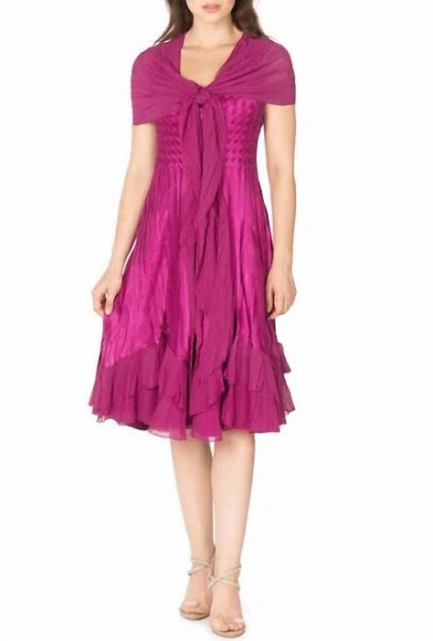 Komarov Shawl Sleeveless A-Line Cocktail Dress in Pink | Lyst