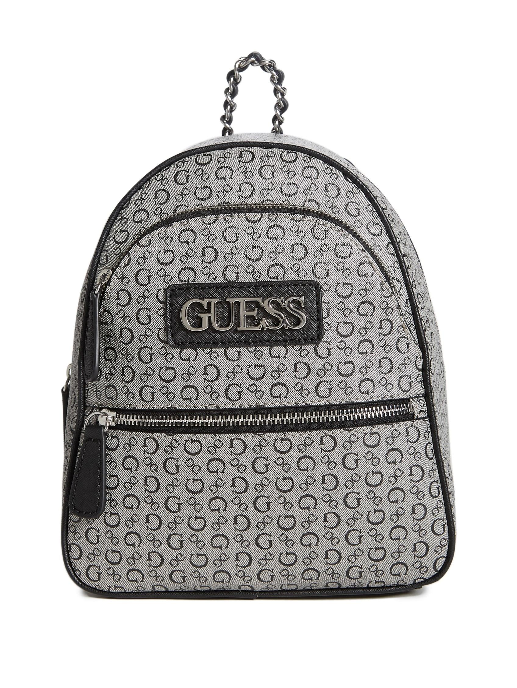 Guess Red Mini Backpack Women's Purse Pebbled Faux Leather Logo Zip