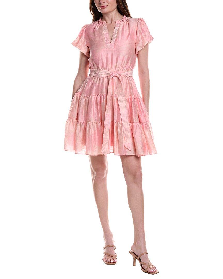 vince camuto pink dress Crepe Back Satin Long Sleeve Faux Wrap Fit-and-Flare with Self Sash Fuchsia 2 at Amazon Women's Clothing store 5305777_6. Vince Camuto Women's Floral Metallic