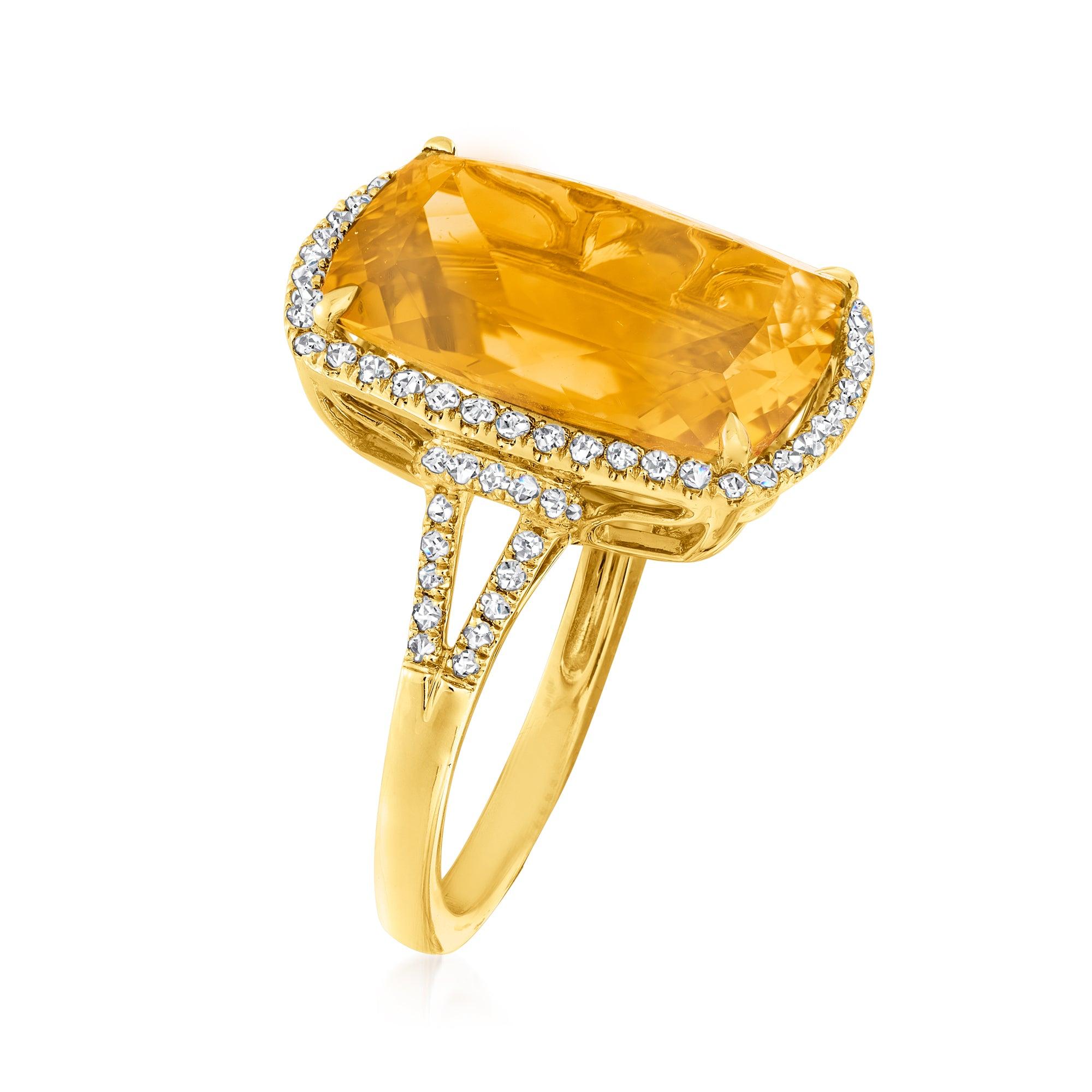 Ross-Simons Citrine & Diamond Bee Ring in 14kt Gold Jewelry & Watches  OP6376288