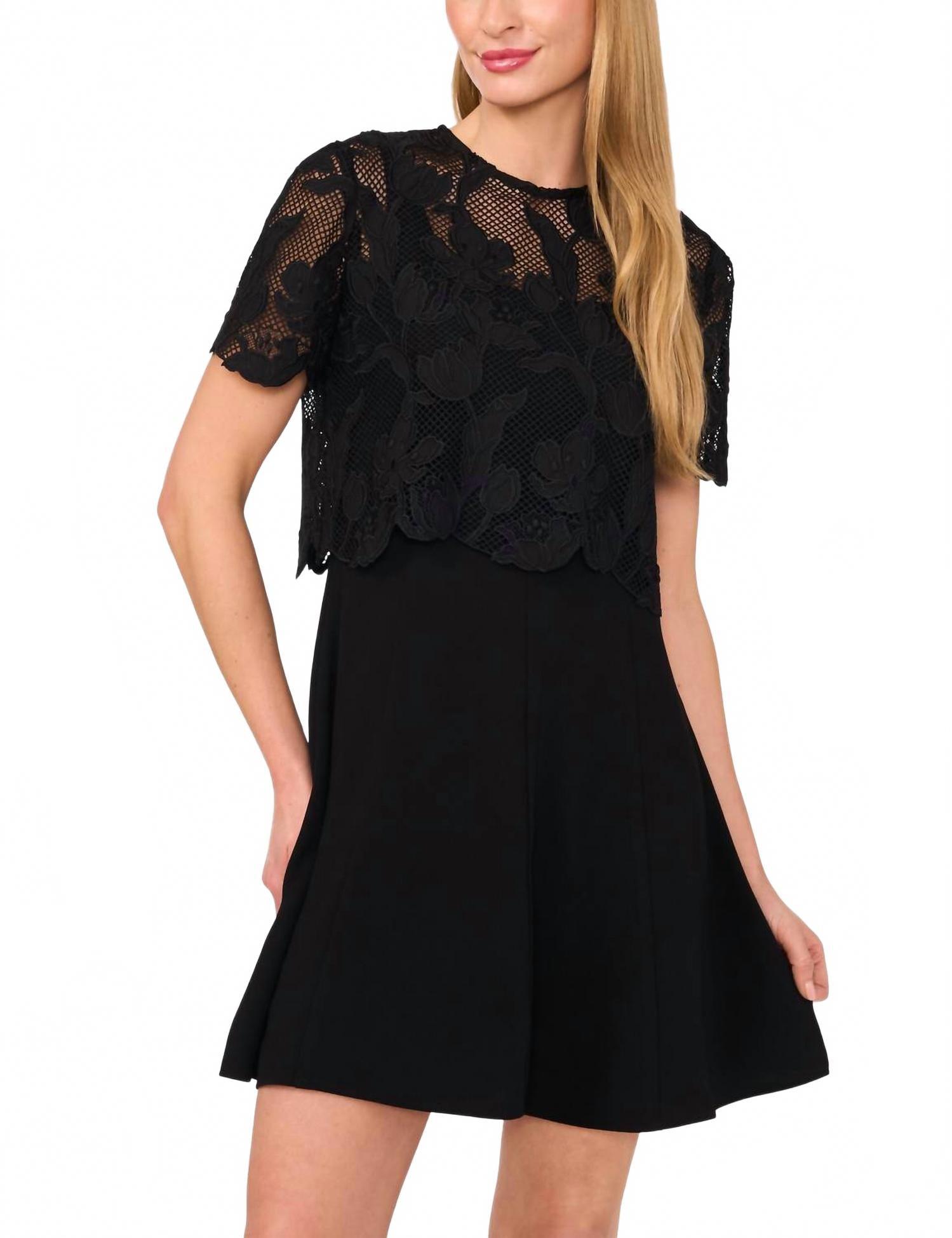 short green lace dress Adrianna Papell Flutter Sleeve Lace Cotton Dress