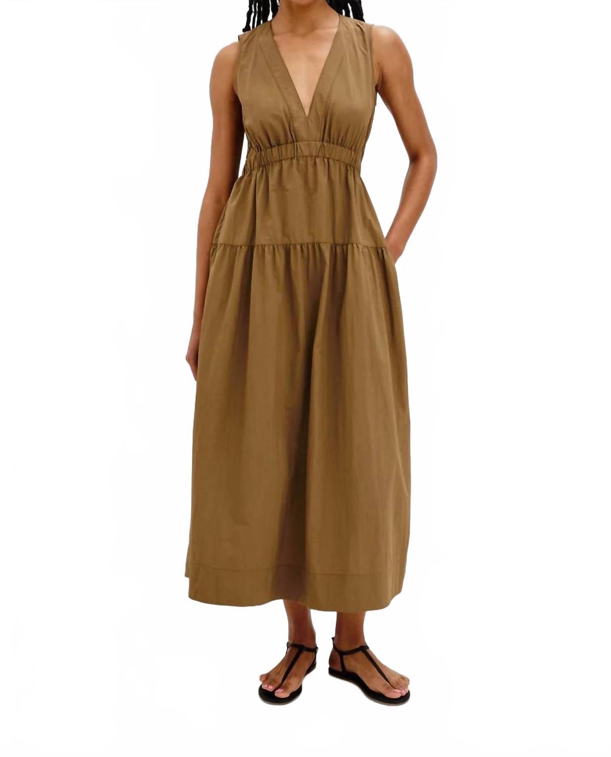 princess polly baby blue dress Starling | Brown Matte Satin Plunge-Neck Maxi Dress With Scarf-Detail –  Club L London main image 1