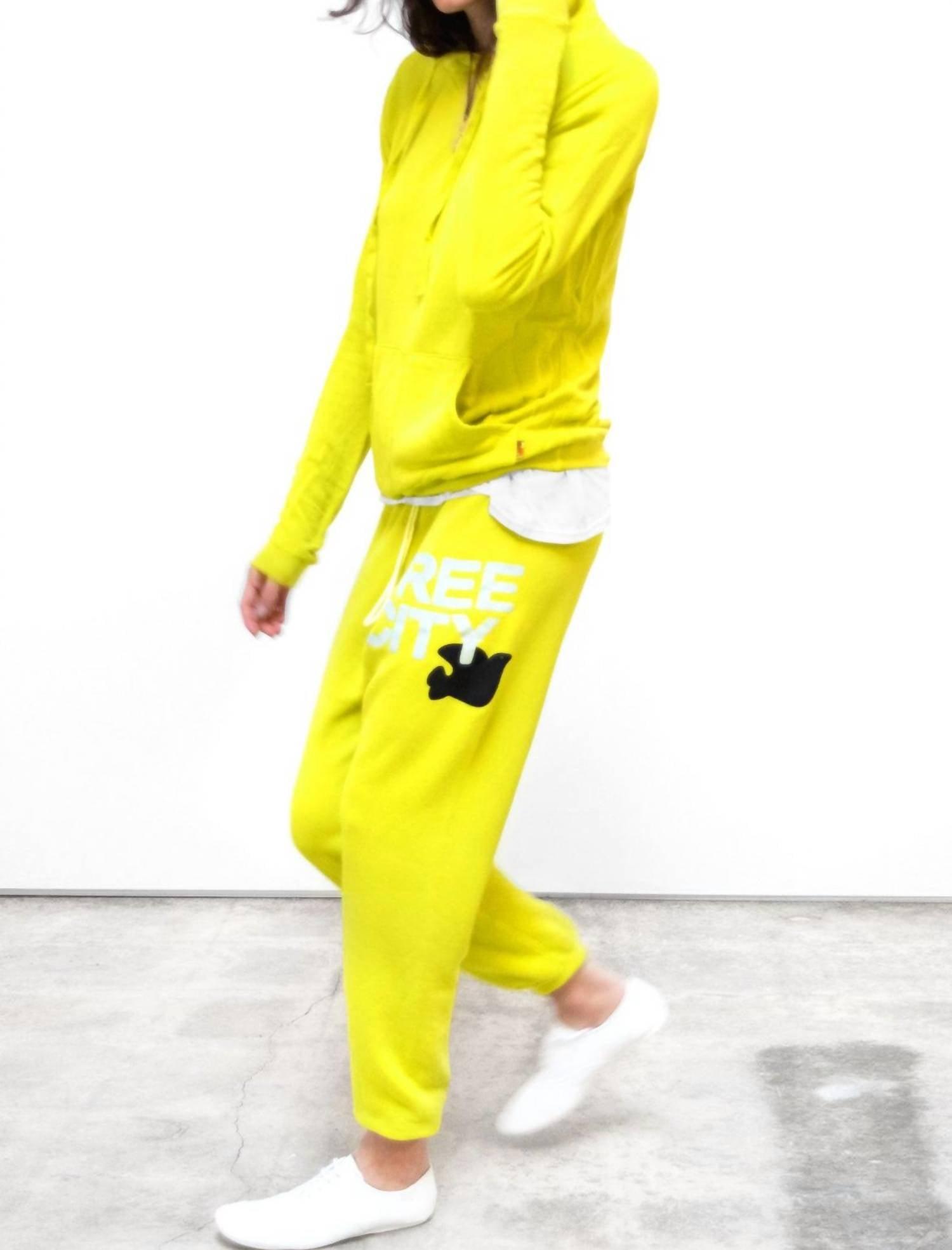 Yellow free city sweatpants sale