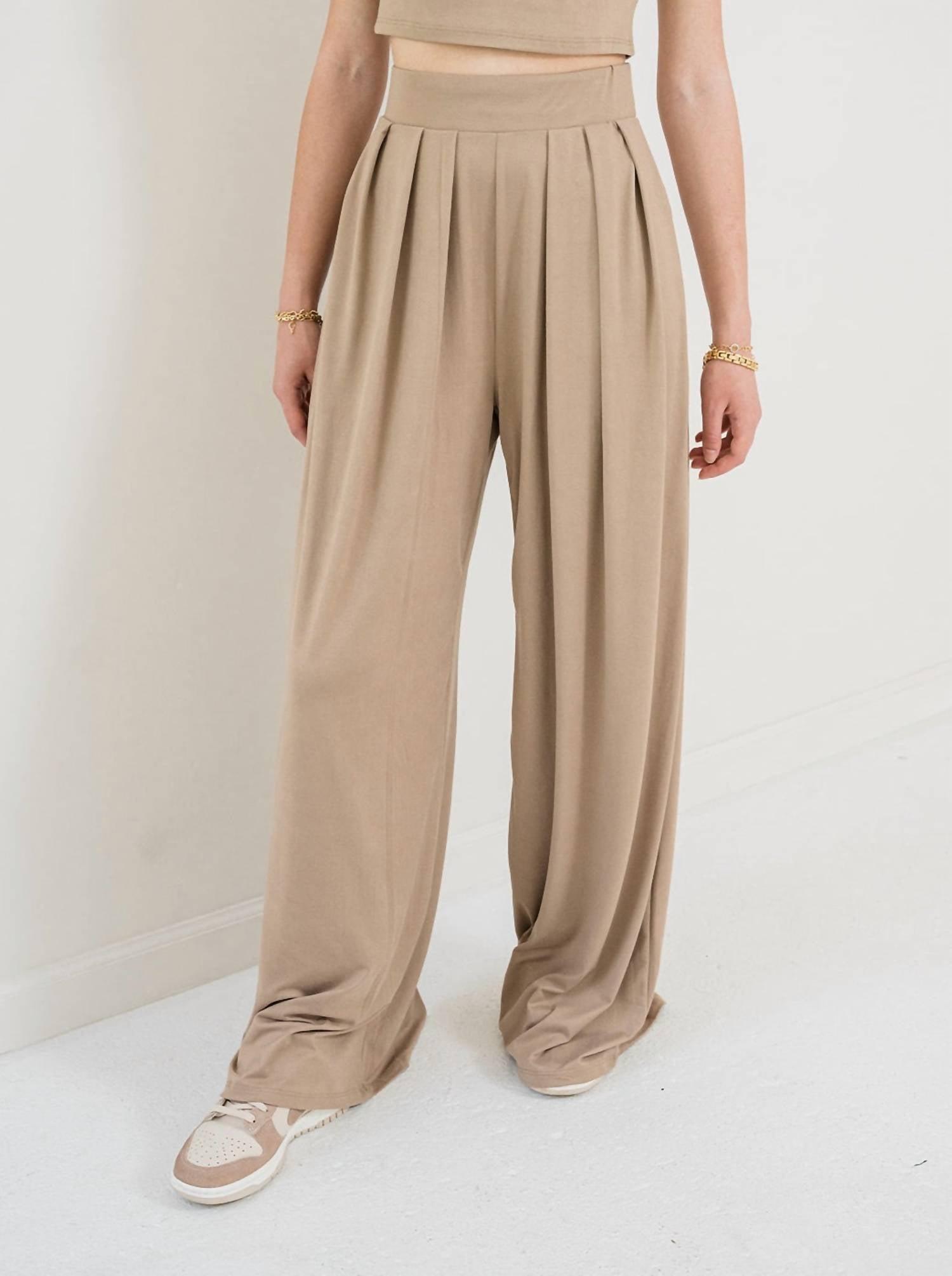 Win Win Ella Palazzo Pant in Natural | Lyst