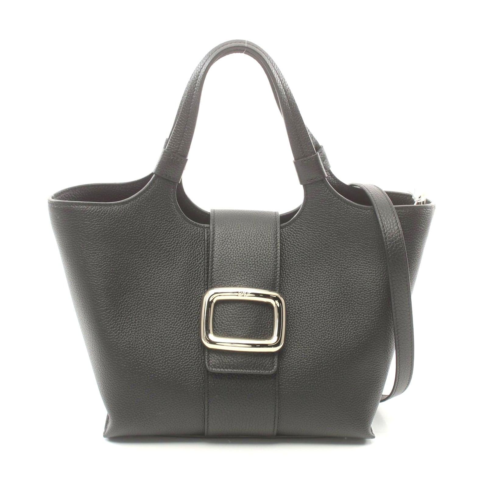 トートバッグ Roger Vivier Shopper Viv' Choc Medium Shopping Bag in leather Off White Woman