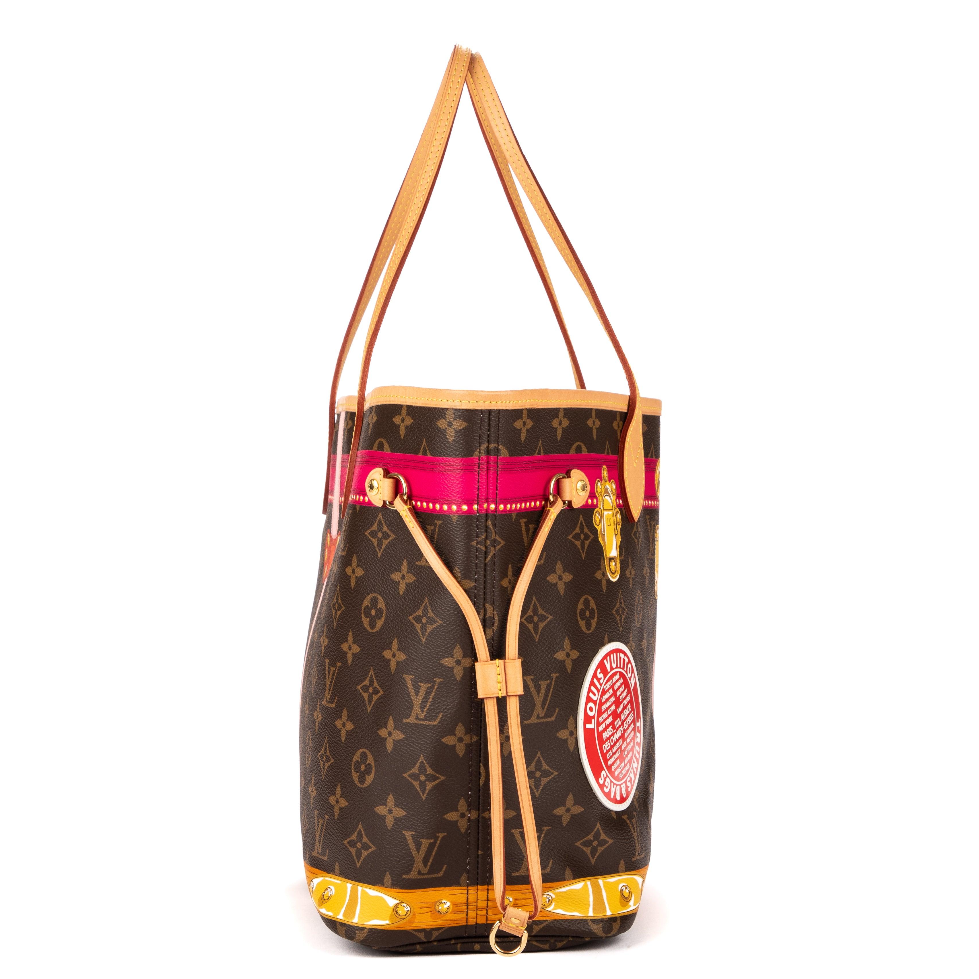 Louis Vuitton NEVERFULL MM PORTO CERVO Summer Trunks Damier Azur Bag Tote  NEW