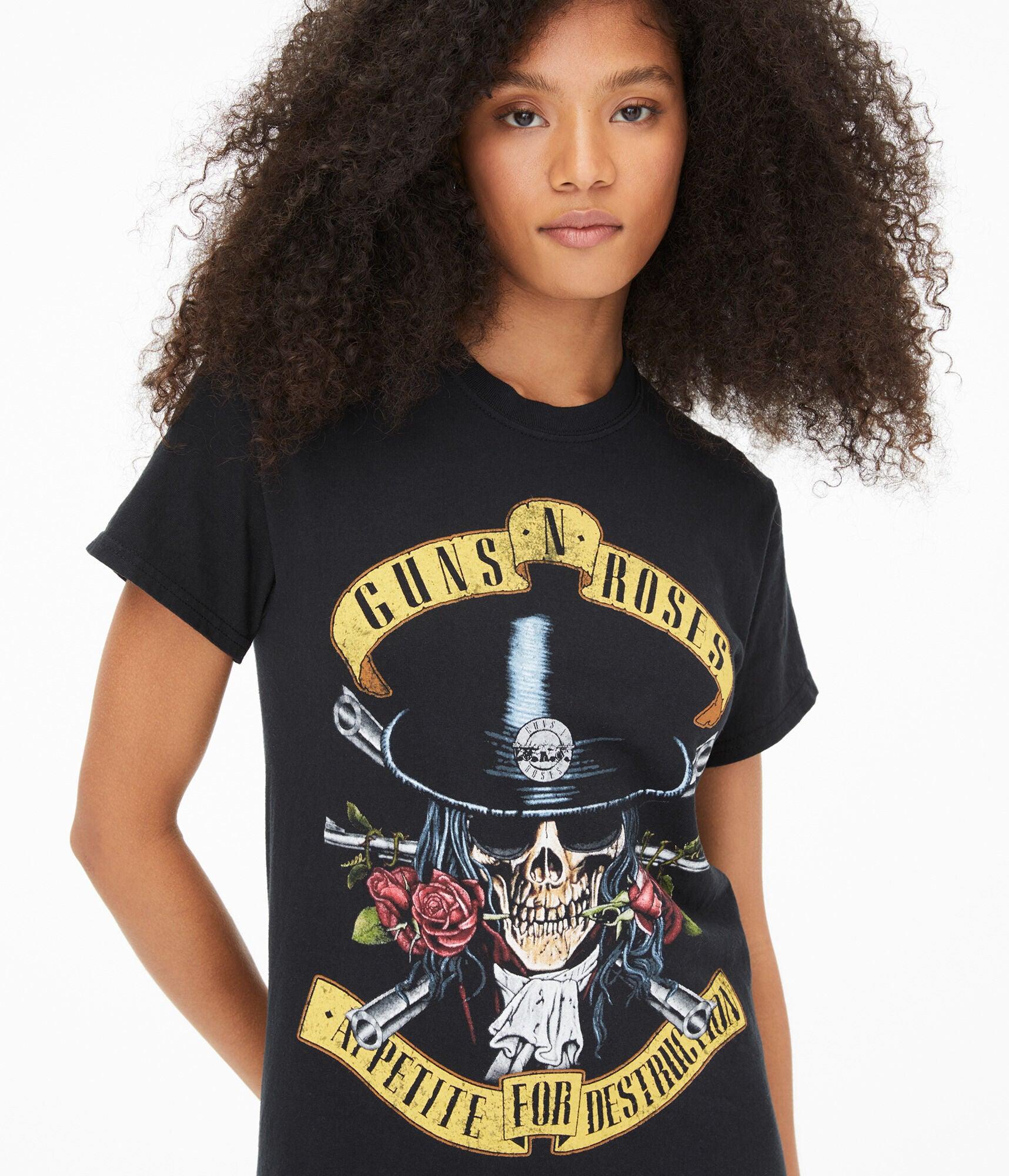 Aéropostale Guns N' Roses Skull Boyfriend Graphic Tee in Black | Lyst