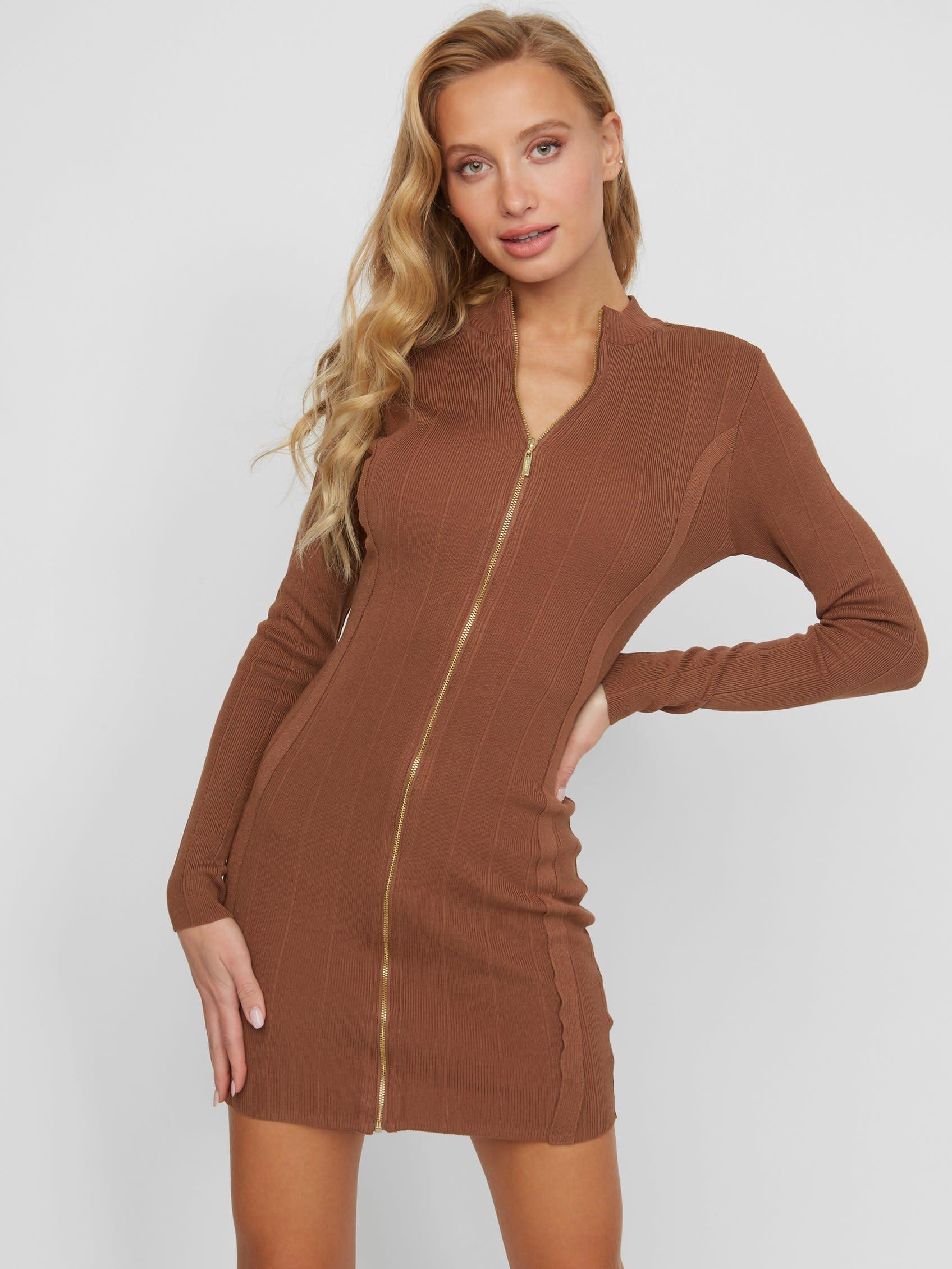 Guess Factory Danika Sweater Dress in Brown | Lyst