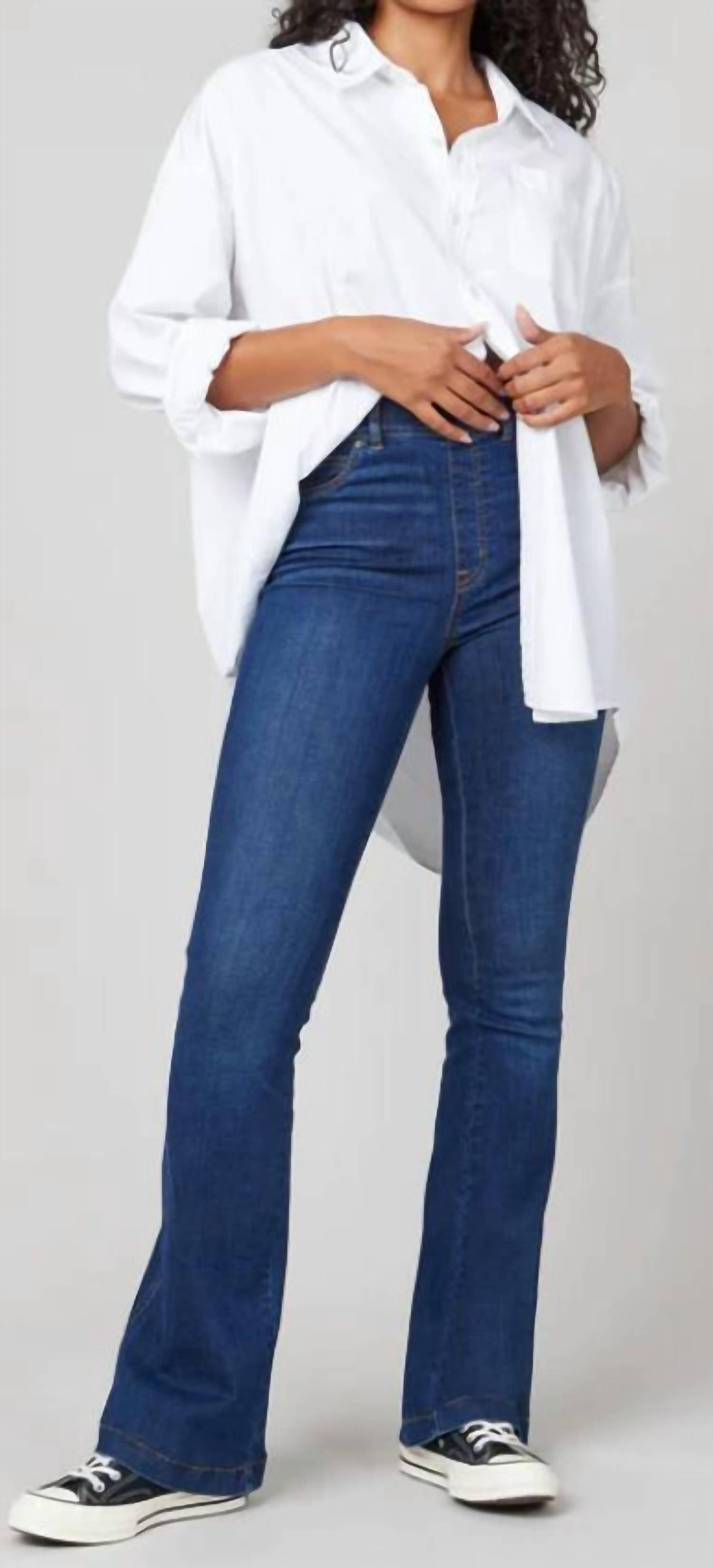Spanx Flare Jeans In Midnight Shade in Blue Lyst