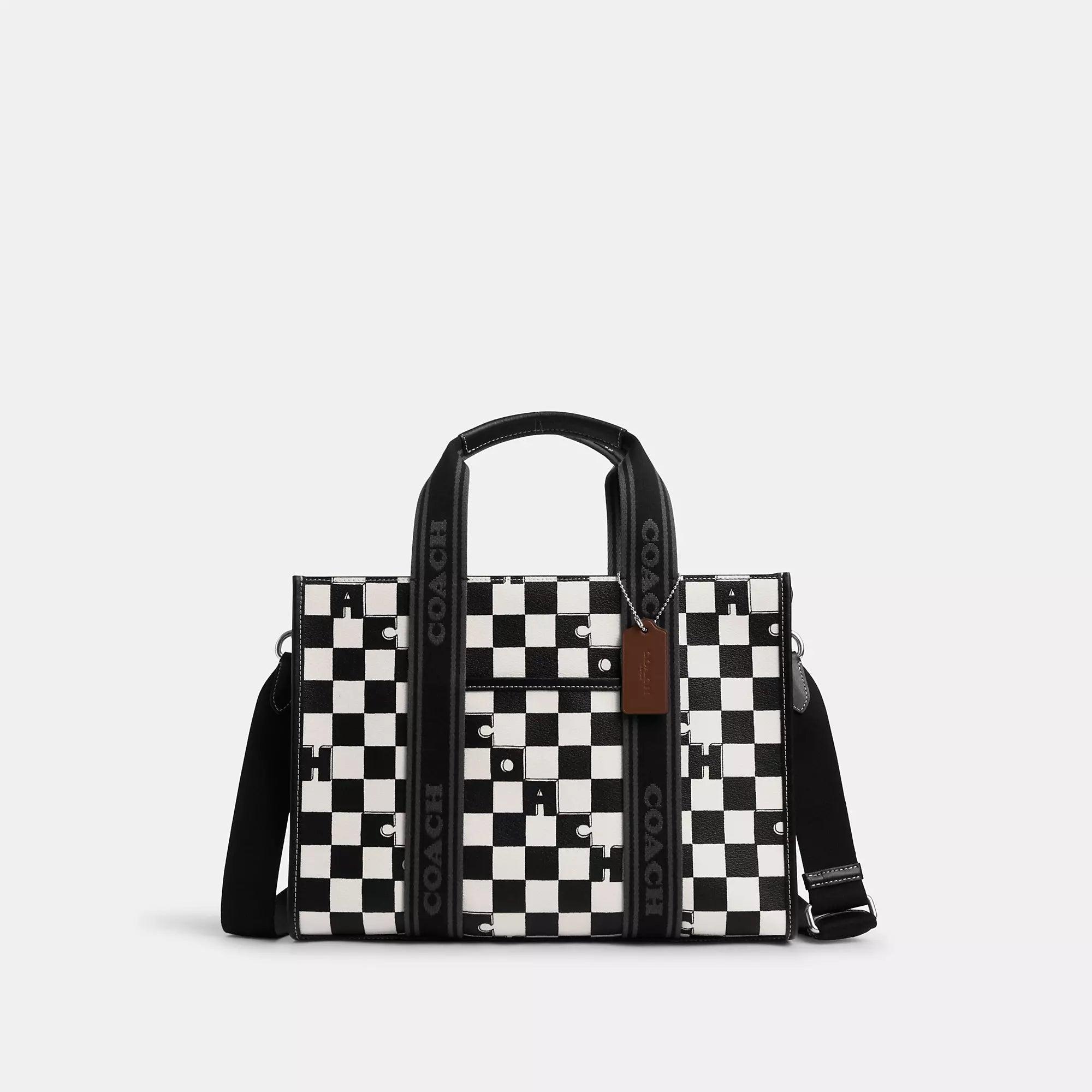 COACH Smith Tote With Checkerboard Print in Purple | Lyst
