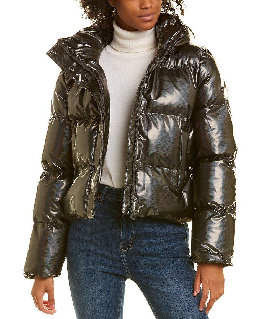 Noize Karlie Metallic Puffer Jacket in Green Lyst