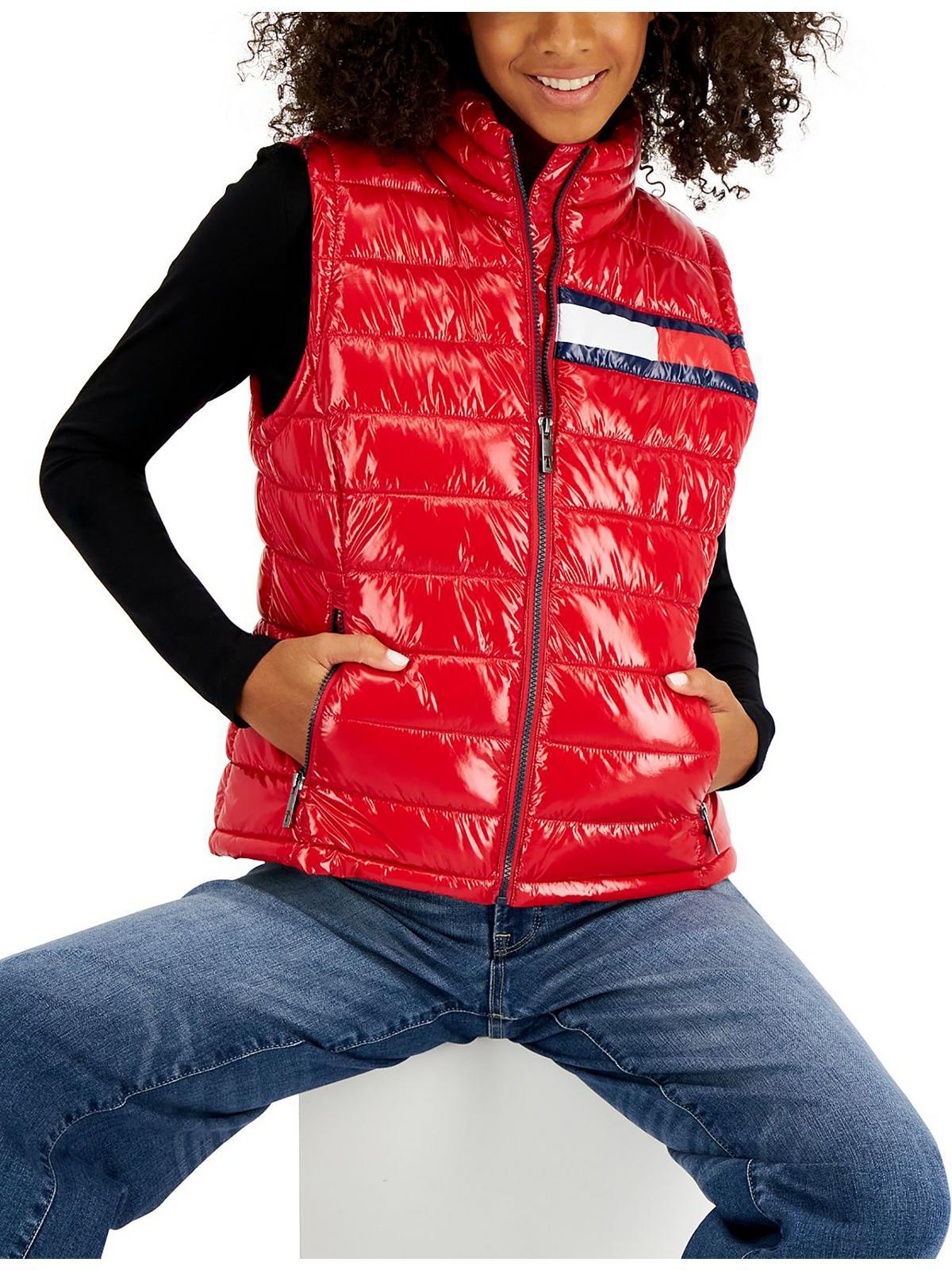 Tommy Hilfiger Puffer Cold Weather Outerwear Vest in Red | Lyst
