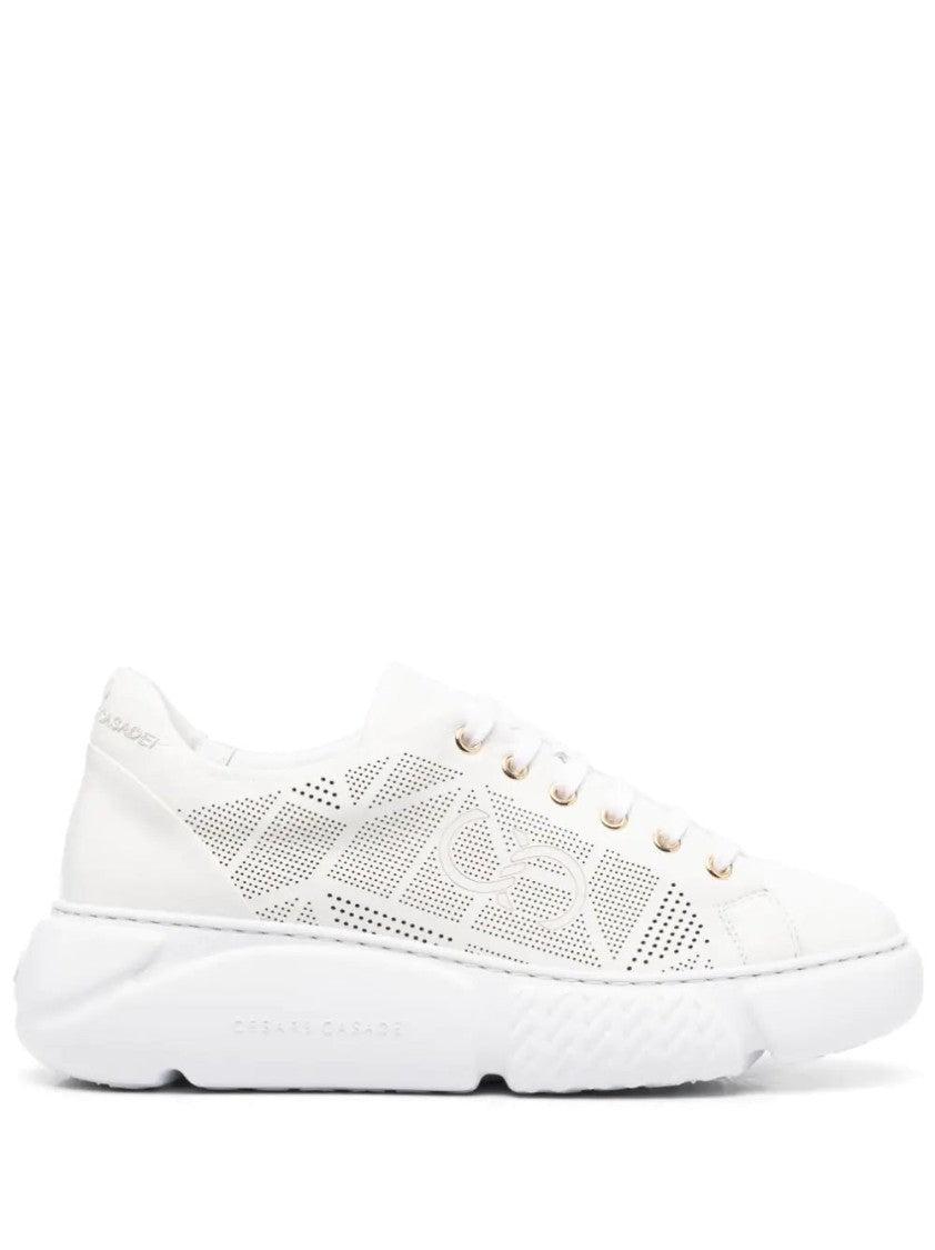 スニーカー Casadei Perforated Leather Sneakers With Chunky Sole Amazon.com | Casadei Women's White Leather Fashion Sneakers