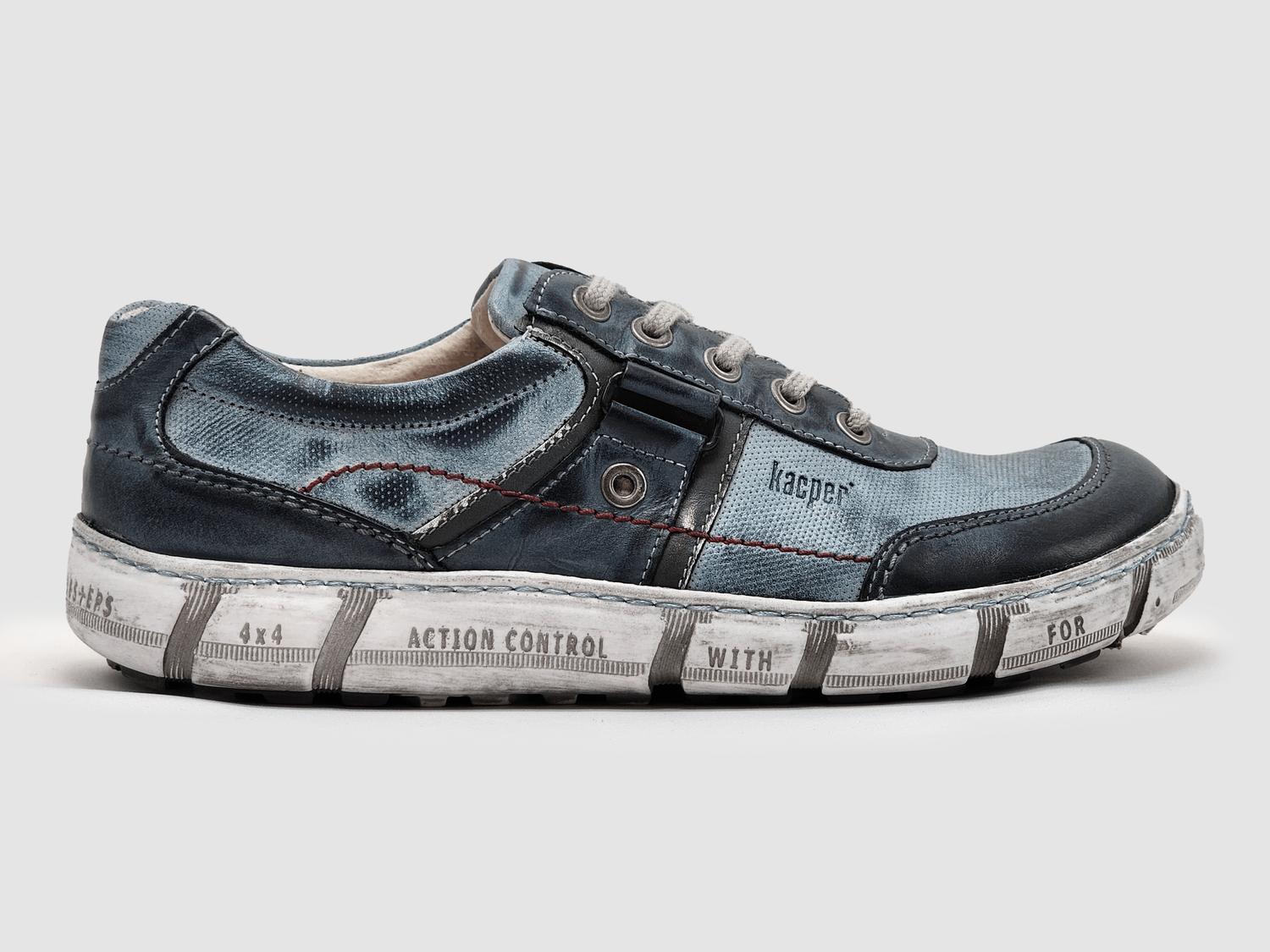 NEW KCR GROUP men\'s everyday slip-on leather shoes in blue Jibs Classic Galaxy Blue | Bio Leather Slip-ons main image 2
