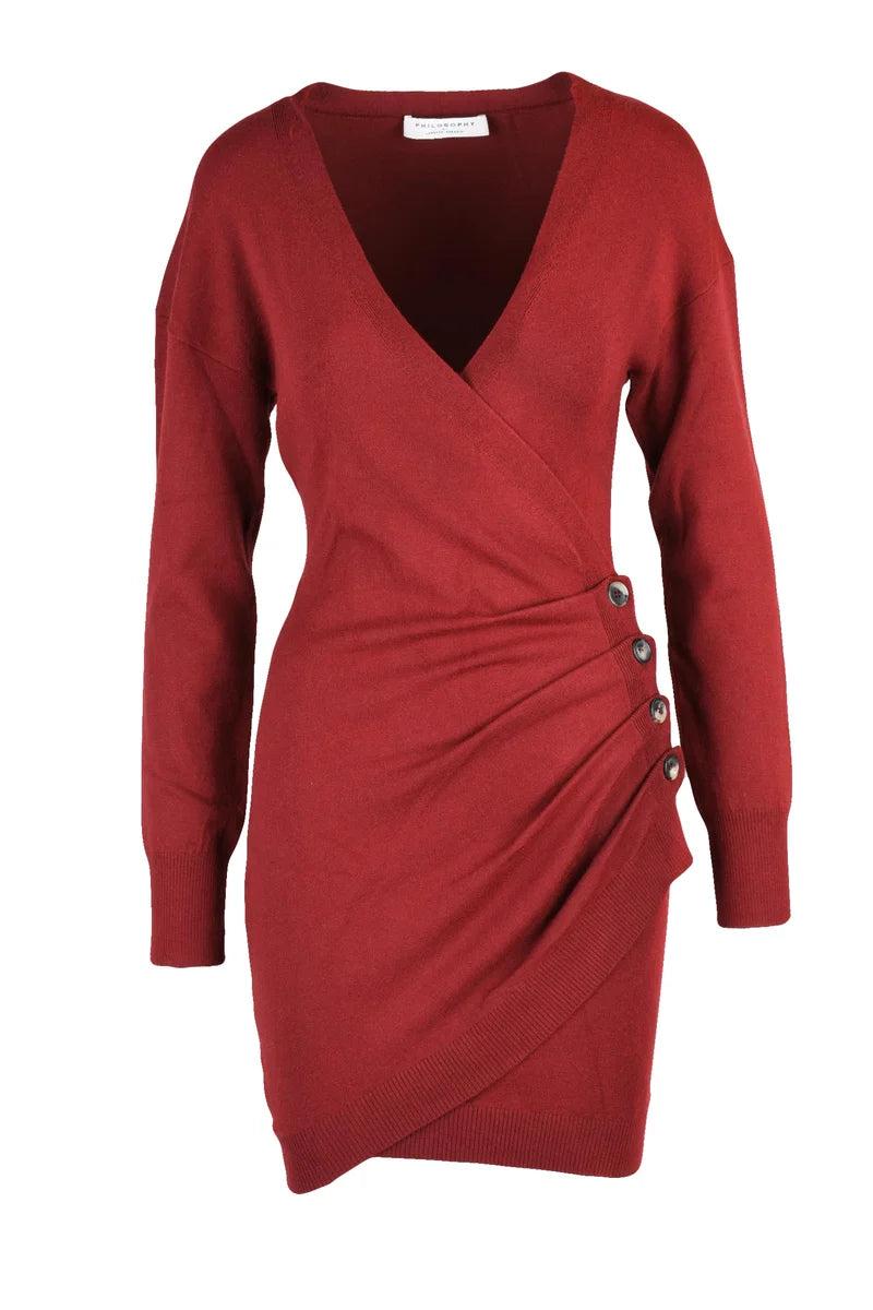 open lace back dress Millà Women's Corset Mini Dress with Draped Skirt - Red main image 1