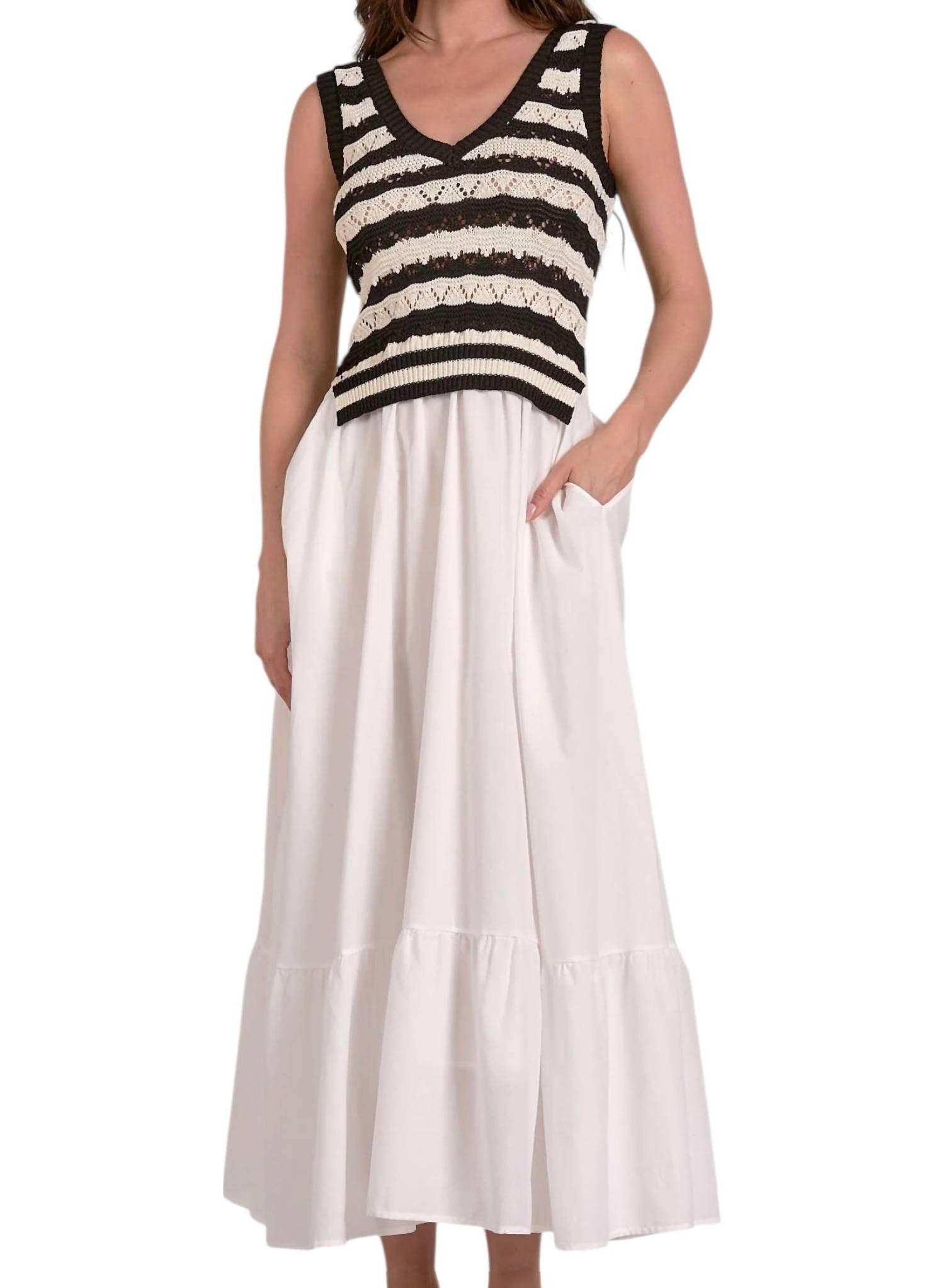 Elan Sleeveless V-Neck Midi Dress Combo | Lyst