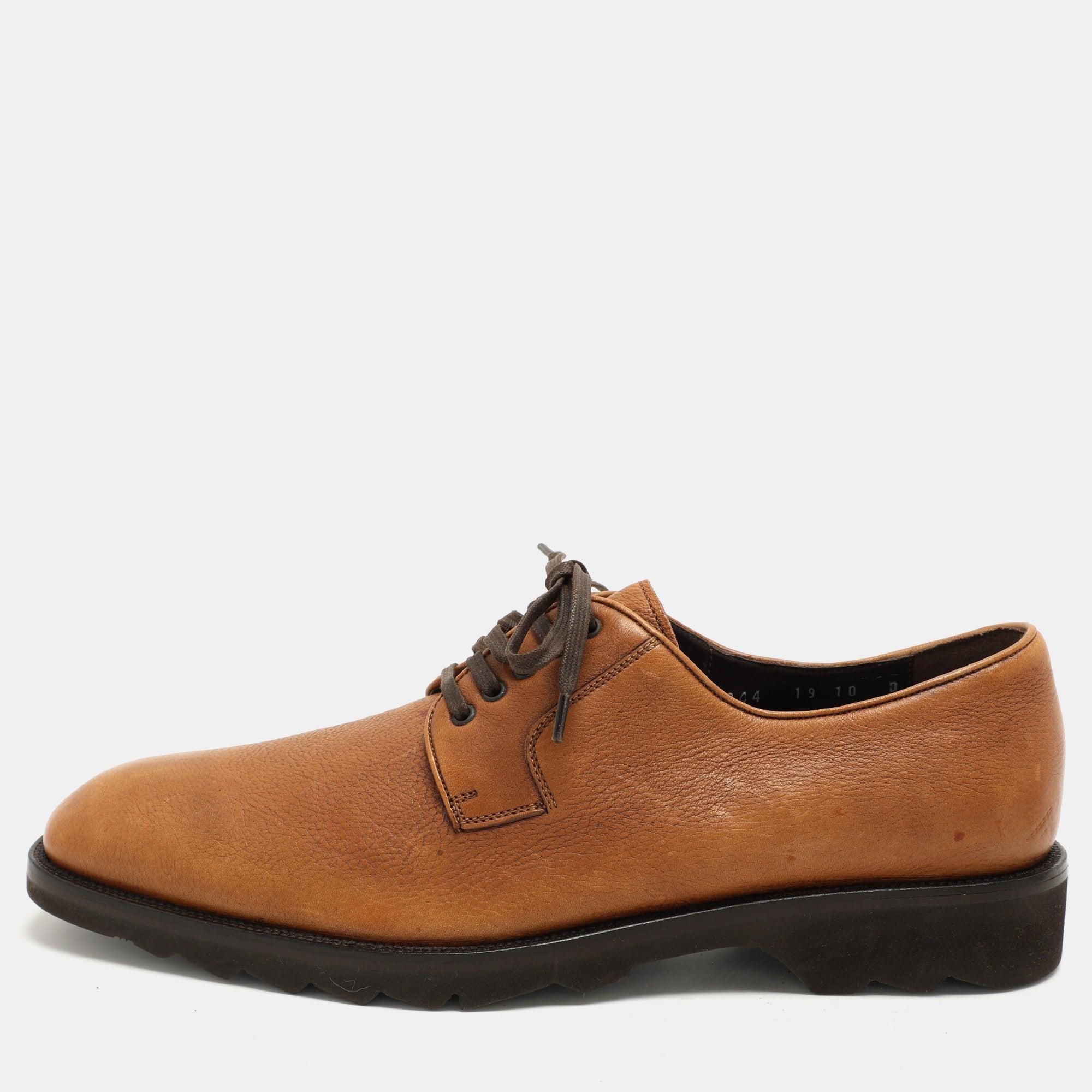NEW SALVATORE FERRAGAMO men\'s leather lace up derby shoes in brown Amazon.com | Salvatore Ferragamo Avord Mens Brown Leather  main image 4